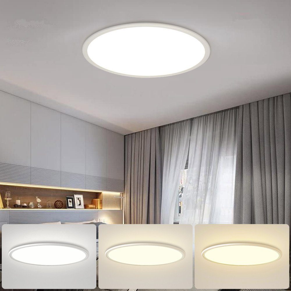 Sunicol LED Deckenleuchte 24W LED Deckenlampe,Dimmbar, Ultra Dünn, für Wohnzimmer Schlafzimmer, Kaltweiß, Naturweiß, Warmweiß, Ultra-hell und energiesparend