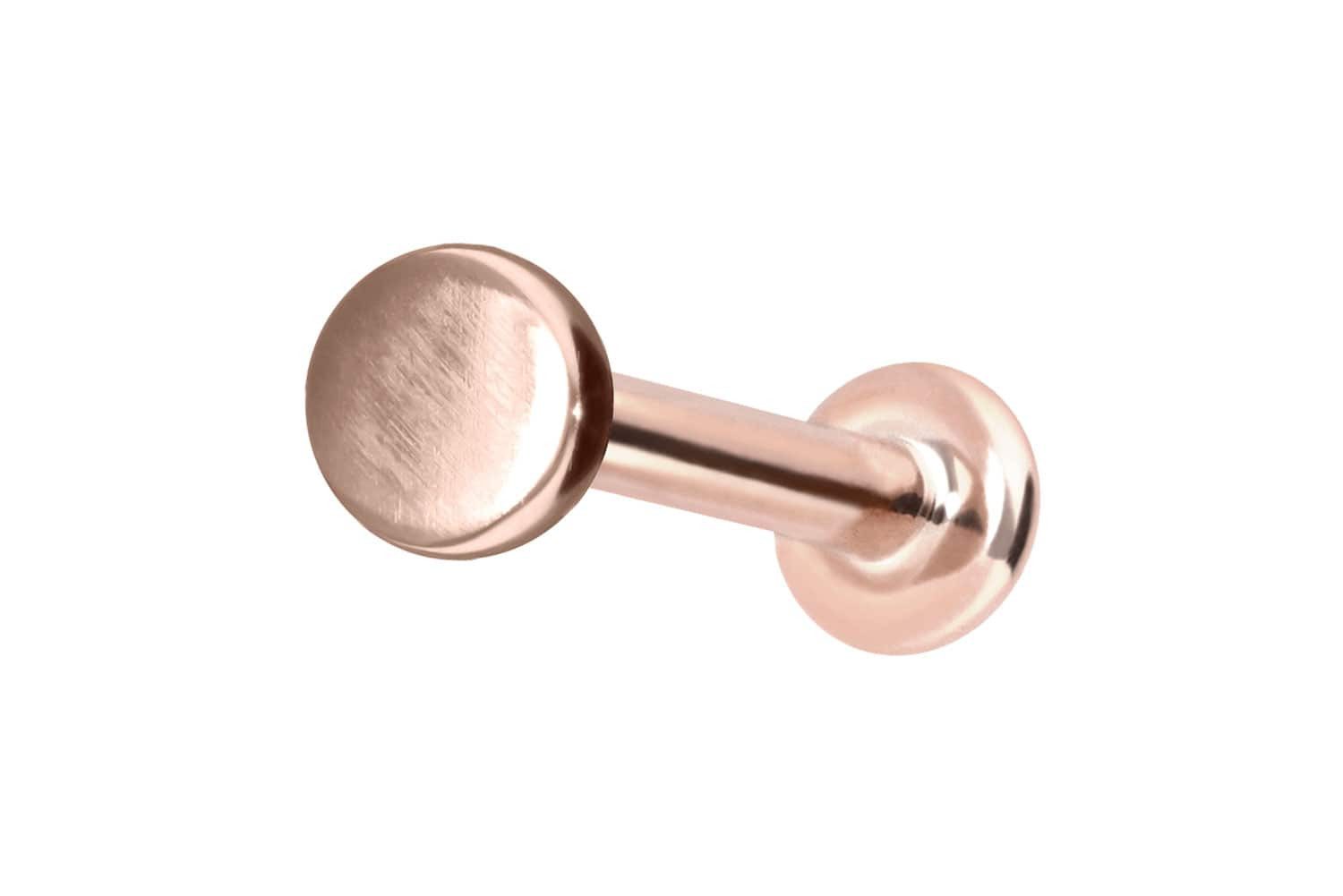Piercing-Set 14 Karat Gold Labret mit Innengewinde DISC