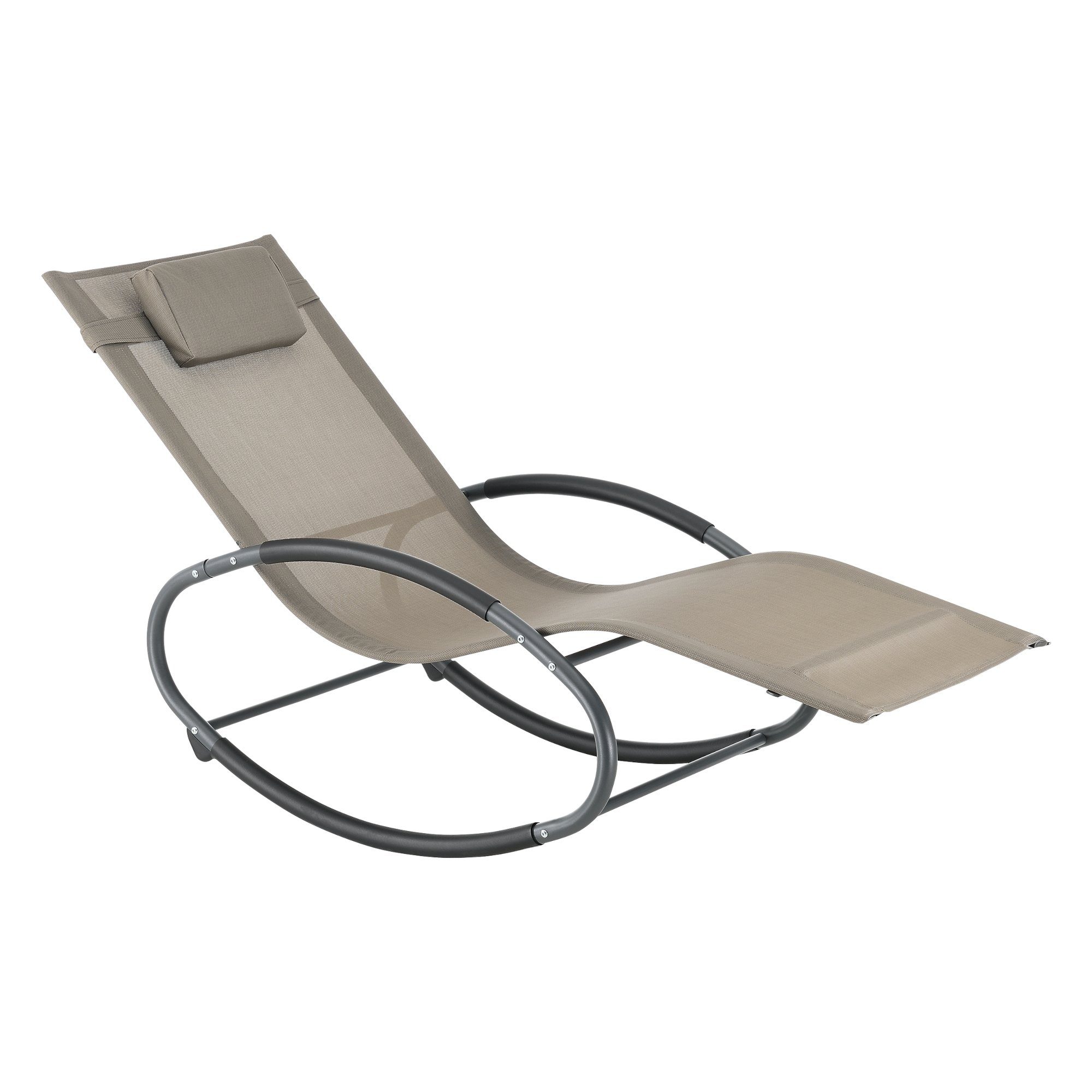 en.casa Gartenliege, »Almaluez« Schaukelliege Sonnenliege bis 120kg Relaxliege Beige