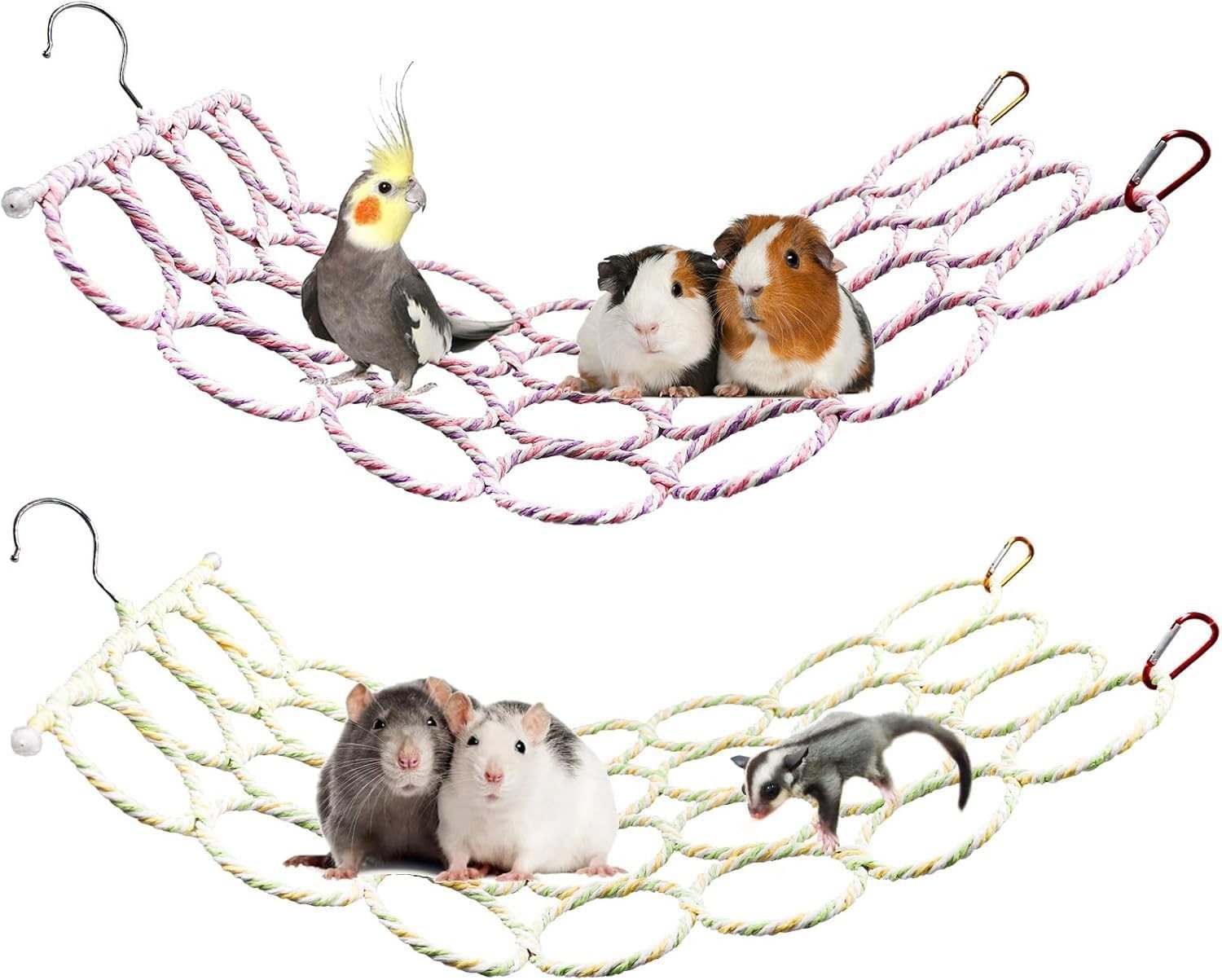 FELIXLEO Kratzbaum-Liegemulde 2er Pack Hängendes Kletterspielzeug Ratten Vogelschaukel Käfig