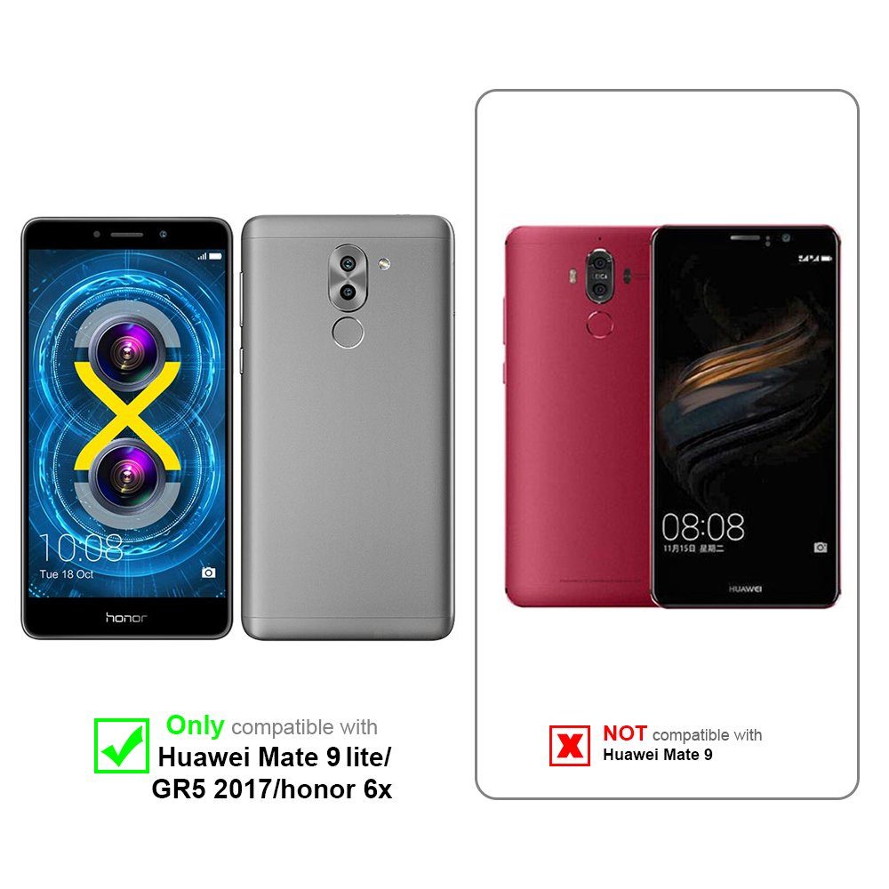 Cadorabo Handyhülle für Huawei MATE 9 LITE / GR5 2017 / Honor 6X Hülle Huawei MATE 9 LITE / GR5 2017 / Honor 6X, Hülle Schutzhülle Blumen Flower mit Standfunktion Kartenfach Magnet