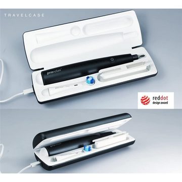 prorelax Elektrische Zahnbürste Clean Premium Plus, Aufsteckbürsten: 9 St., Elektrische Zahnbürste "CLEAN PREMIUM+", 9 Bürstenköpfe, WB+ Edition Reiseetui mit integriertem USB Ladegerät Set XXL Pack