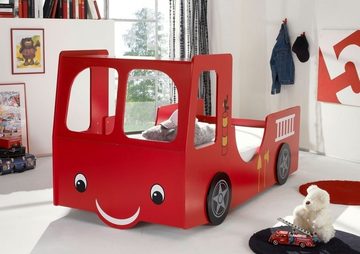 Begabino Kinderbett HEAT, 90 x 200 cm, Rot, Feuerwehrauto
