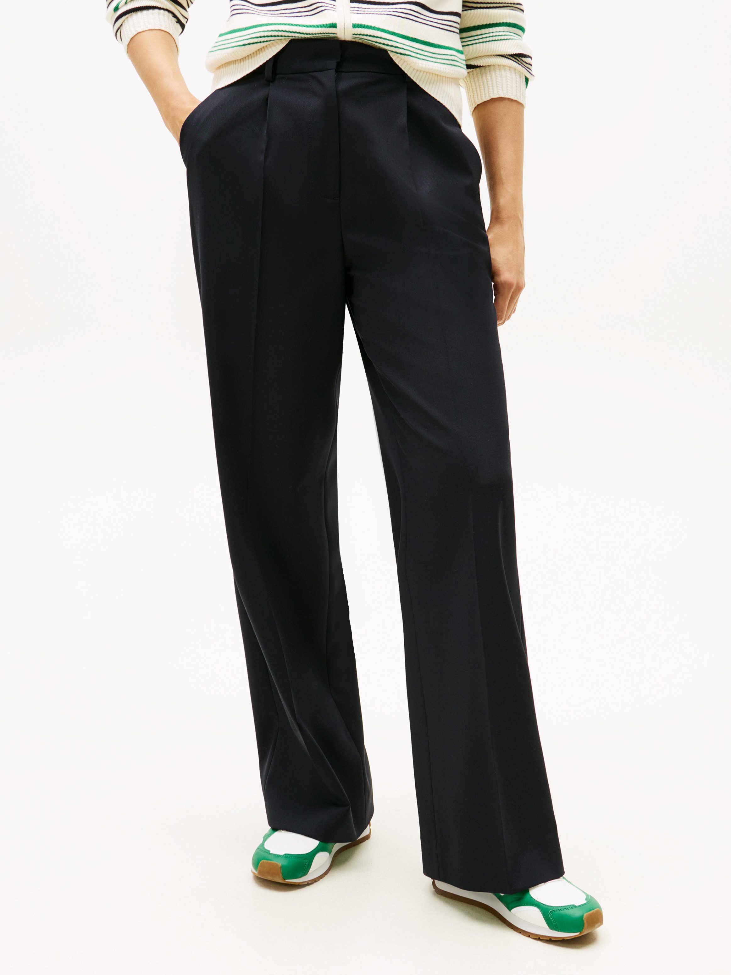 Tommy Hilfiger Anzughose TIMELESS WOOL WIDE LEG PANT mit Wolle