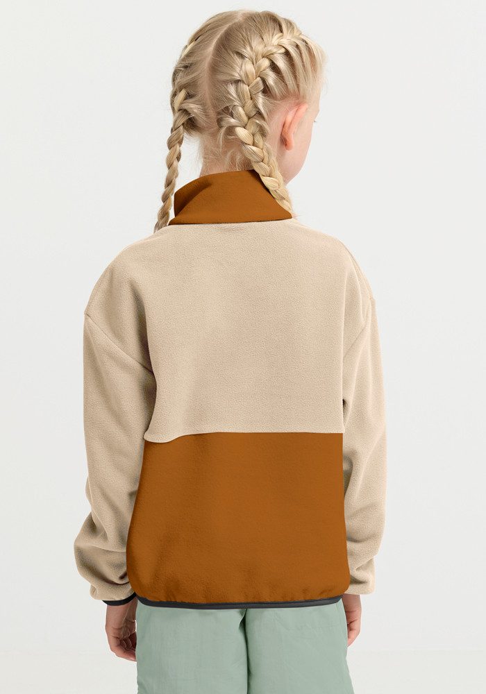 Jack Wolfskin Stehkragenpullover COLORBLOCK TAUNUS HZ K Kinder-Fleecepullover, Colorblocking-Look, Halfzip-Reißverschluss – Bild 5 von 5