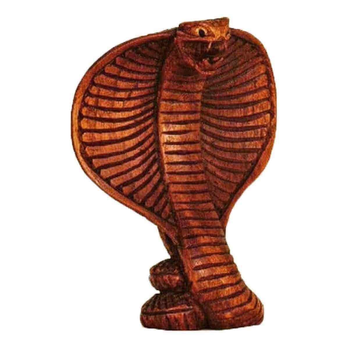 SIMANDRA Skulptur Kobra, Suar-Holz