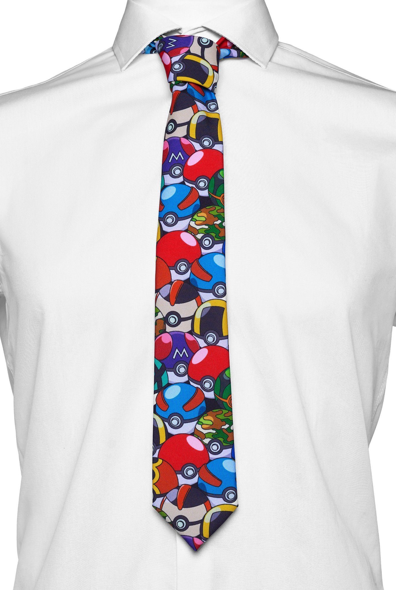 Opposuits Krawatte Pokémon Krawatte – Pokéball Wie ein Pokémon-Bällebad: lustiger und auffallender Schlips, bedruck