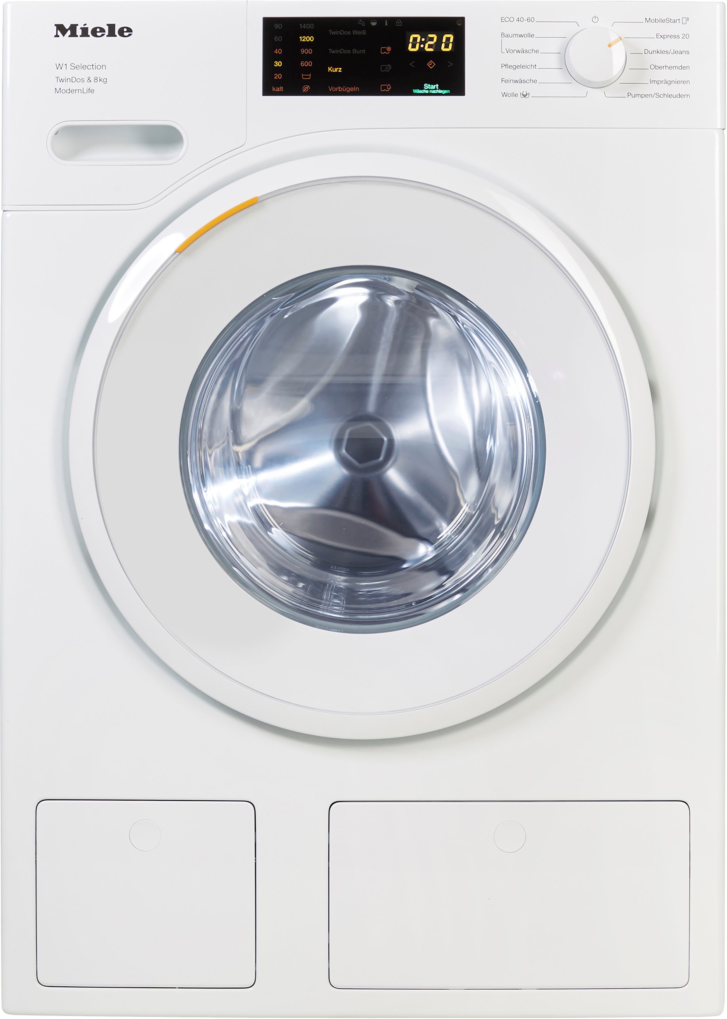Miele zur U/min, kg, Waschmitteldosierung 1400 8 automatischen WSD663 TwinDos ModernLife TDos&8kg, WCS Waschmaschine
