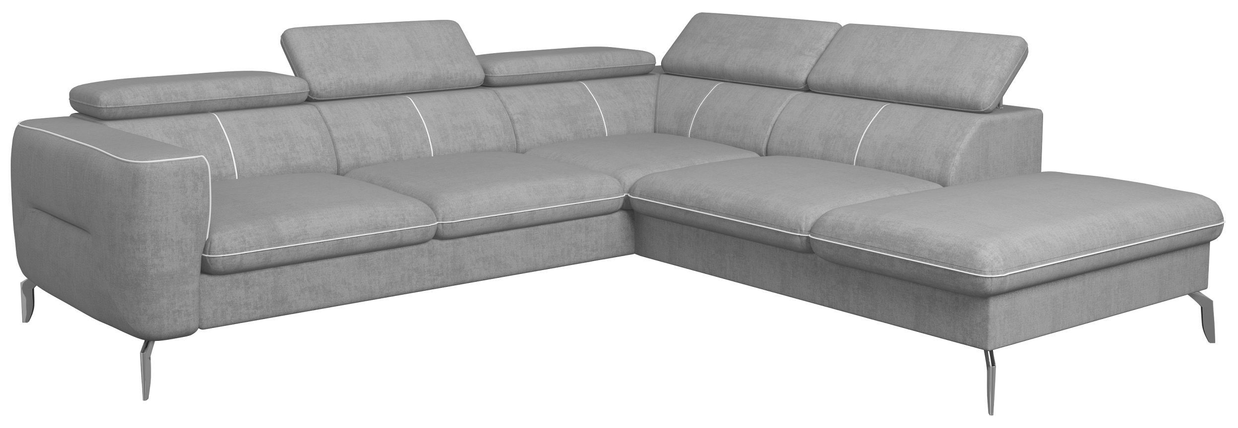 Stylefy Raum Diogo, Ecksofa Eckcouch, oder Kopfteilverstellung bestellbar, Design, im Modern inklusive links mane rechts stellbar, L-Form, Sitzkomfort, frei