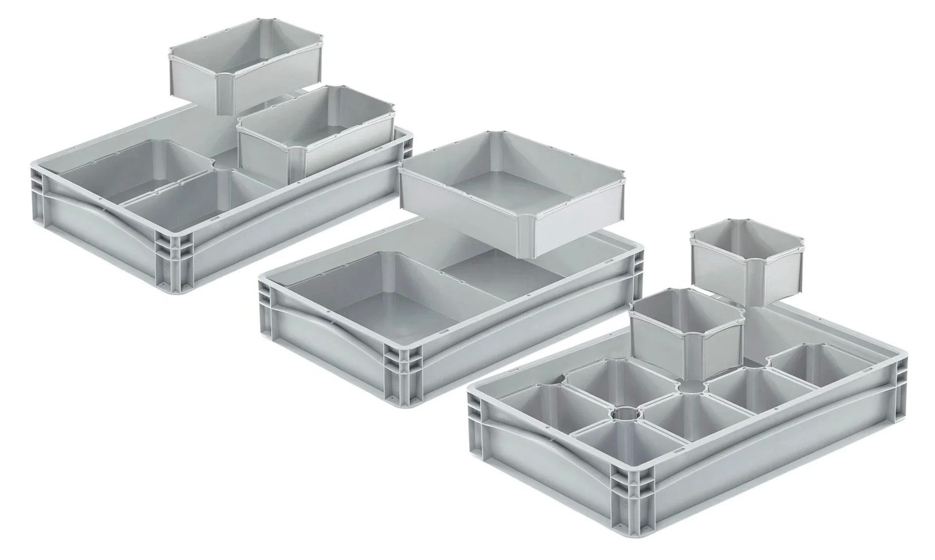 SURPLUS Transportbehälter Eurobox Einsatzkasten grau 1/8