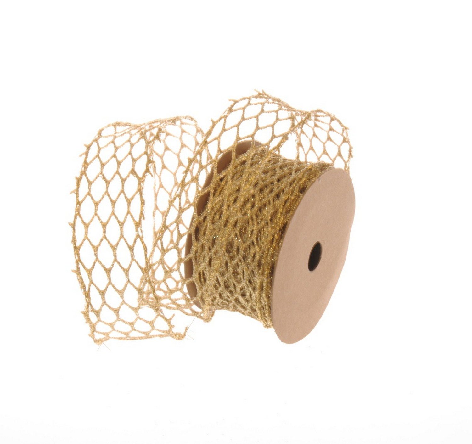 Deko AS Dekoband Dekoband "Glitzerwabe" Gitterband gold - 40mm 10m