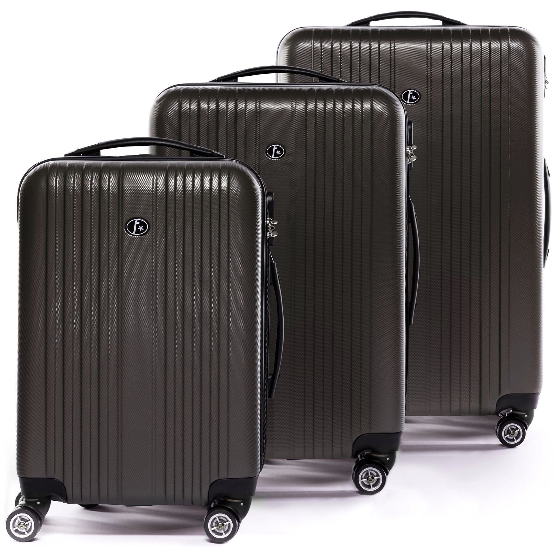 FERGÉ Kofferset 3 Rollen, Rollkoffer Trolley Set, 4 Premium teilig Hartschale Toulouse, 3er Koffer Reisekoffer
