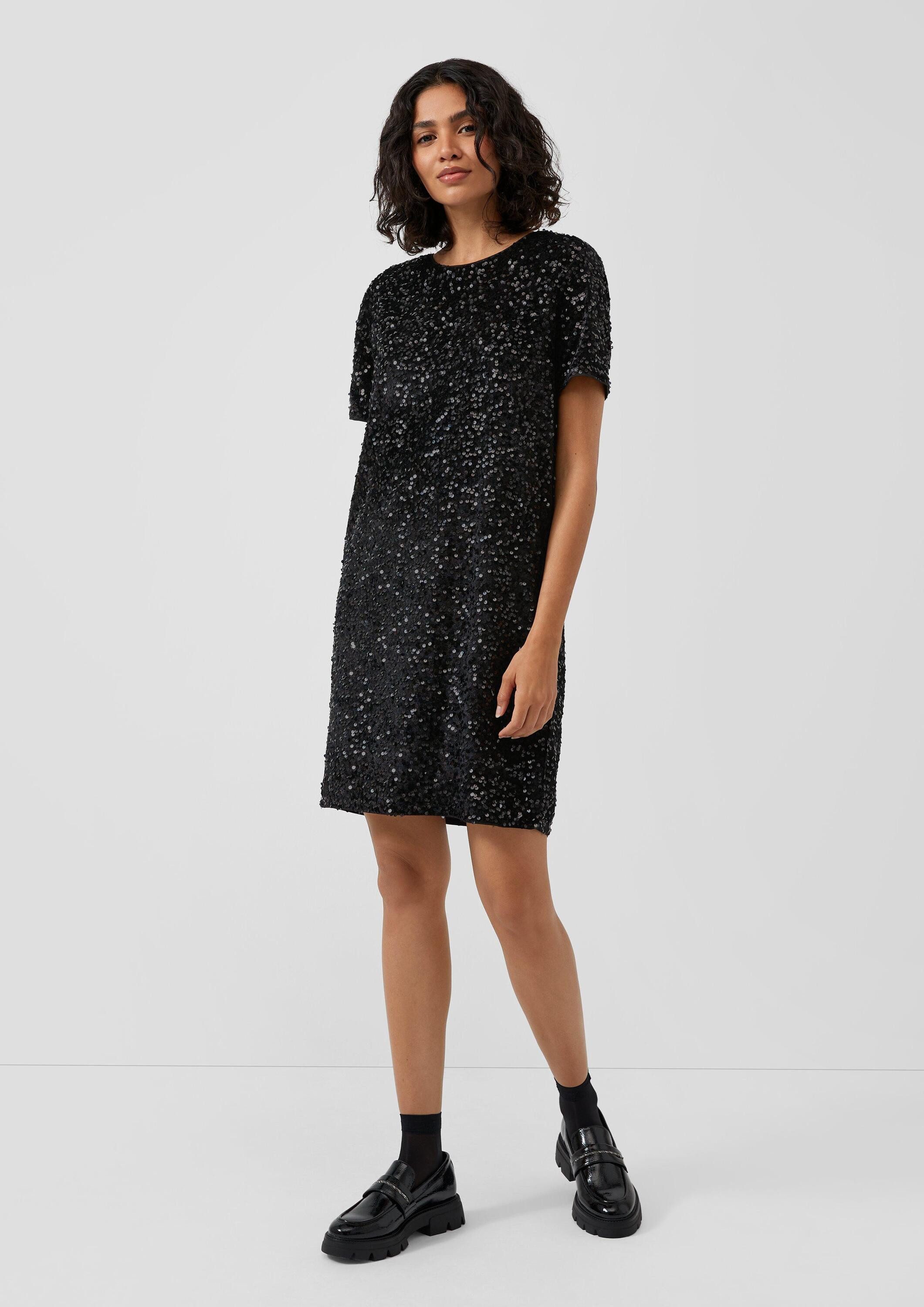 s.Oliver Minikleid Kleid Samtkleid mit Pailletten