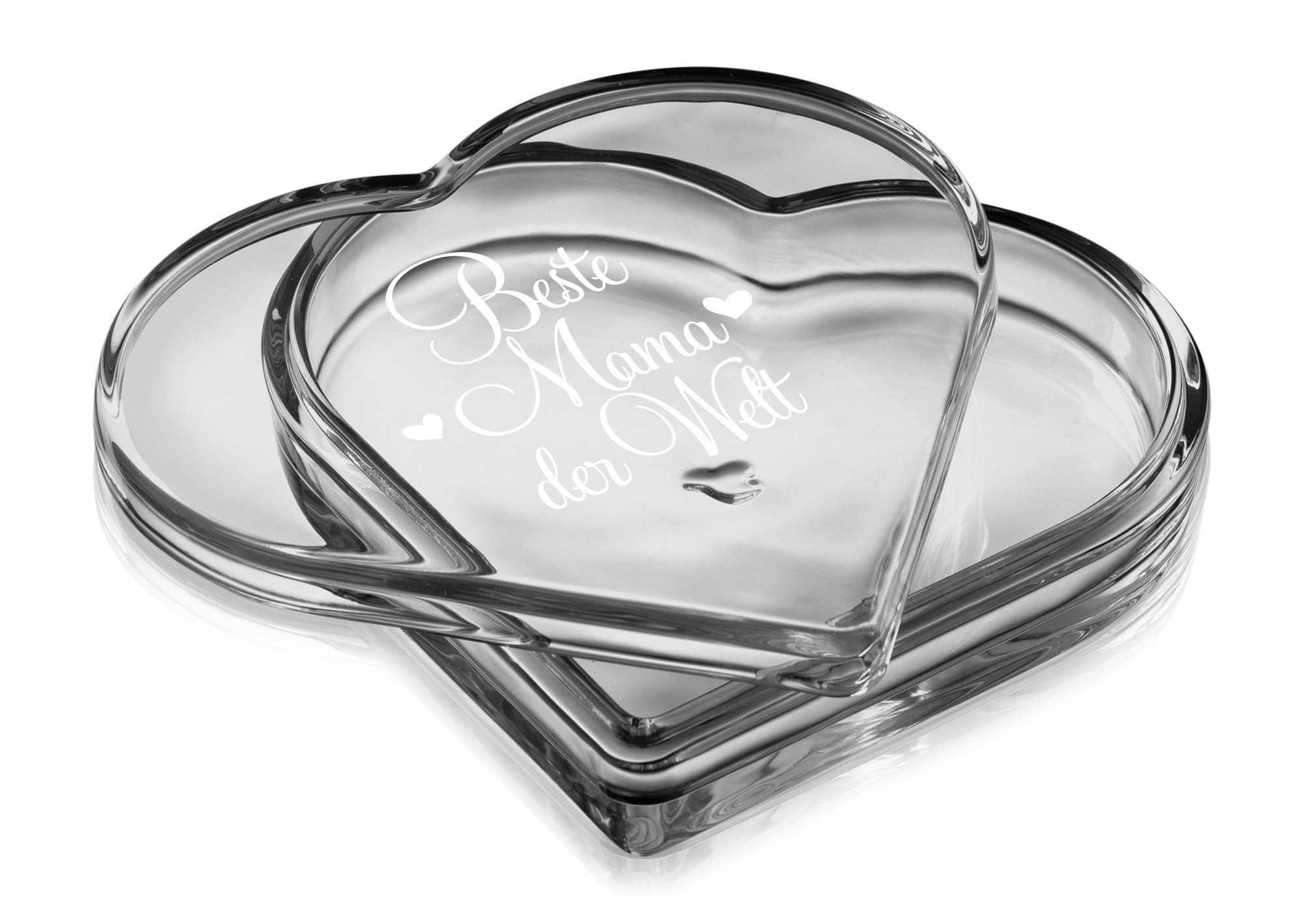 Deko-Glas Herz Box mit Gravur- Beste Mama der Welt - Geschenk für Mutter