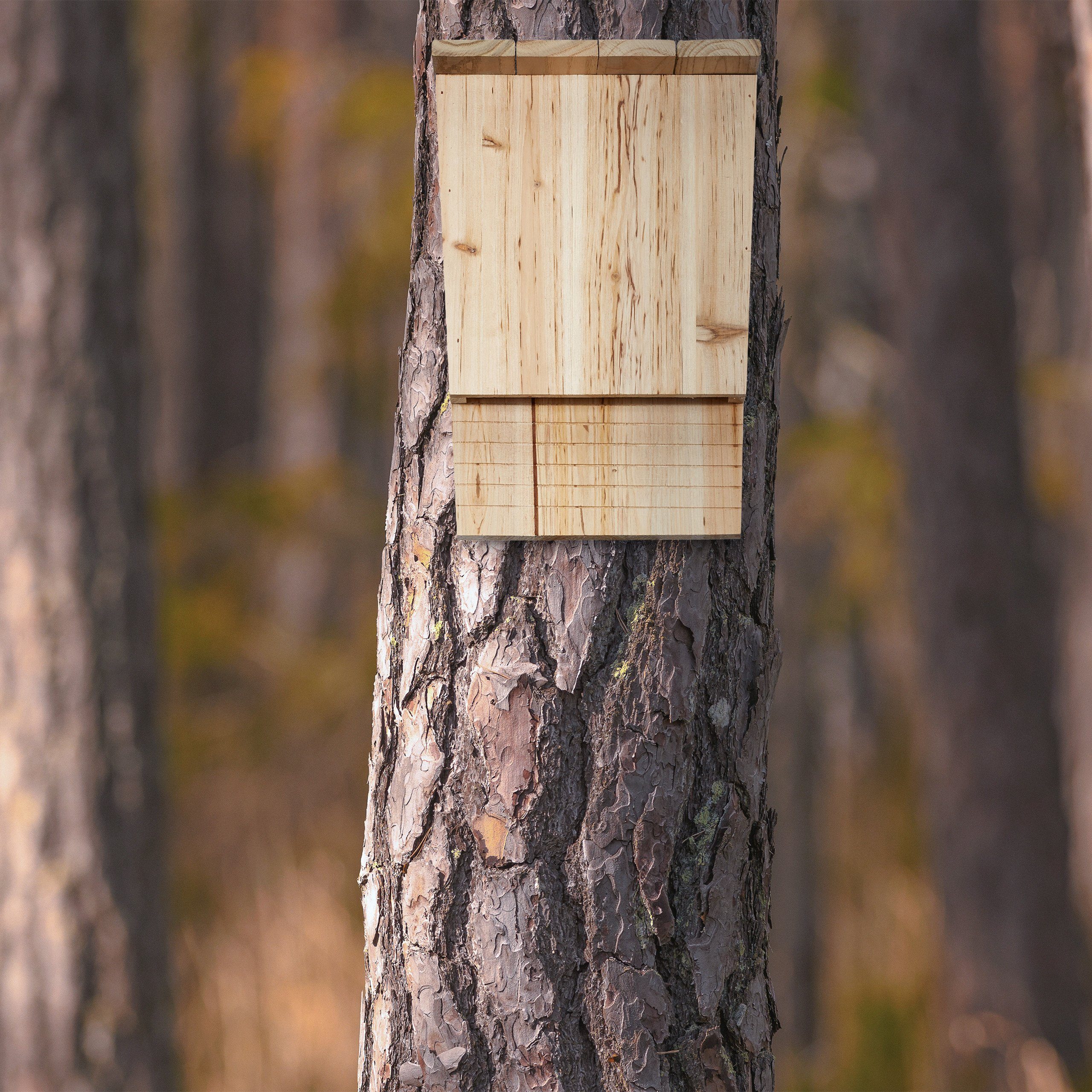 relaxdays Holz Vogelhaus Fledermauskasten aus