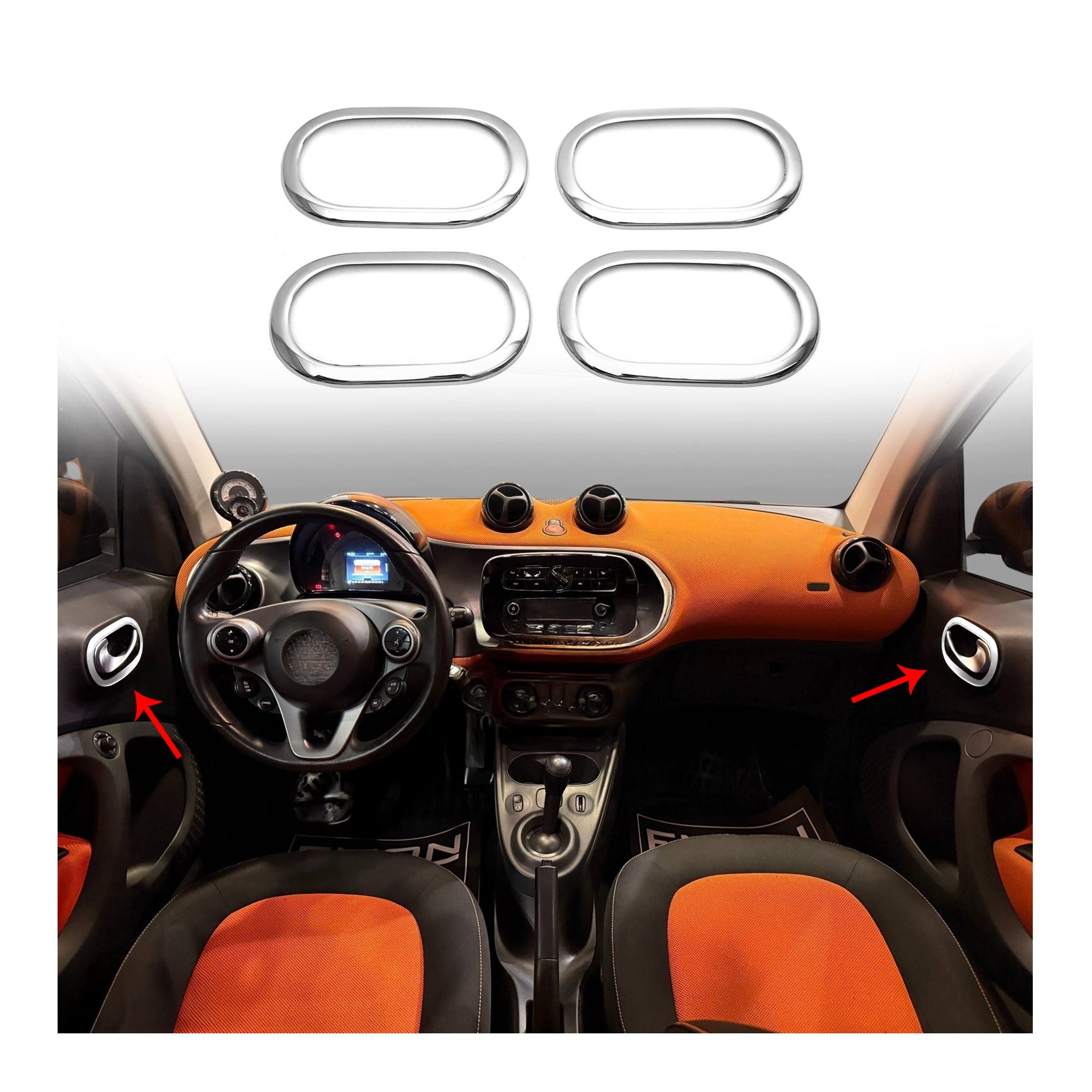 OMAC Zierleisten-Aufkleber Türgriff Blende Chrom für Dacia Duster 2010-2018 Edelstahl Silber 4tlg, (4tlg), Langlebig,Einfache Reinigung,Einfache Installation,Rostbeständig