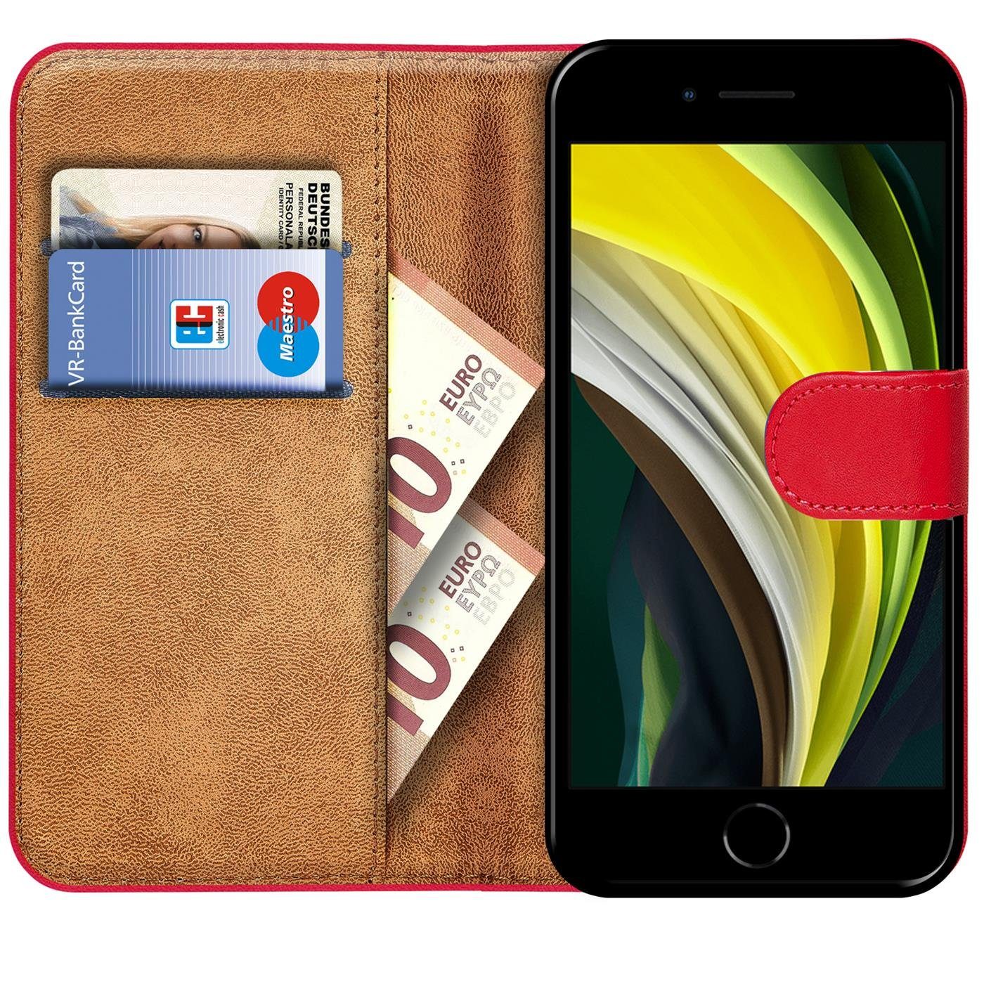 CoolGadget Handyhülle Book Case Handy Tasche für iPhone SE 2020 2022, iPhone 7/8 4,7 Zoll, Hülle Klapphülle Cover für iPhone SE 2020/2022, iPhone 7/8 Schutzhüll – Bild 2 von 5