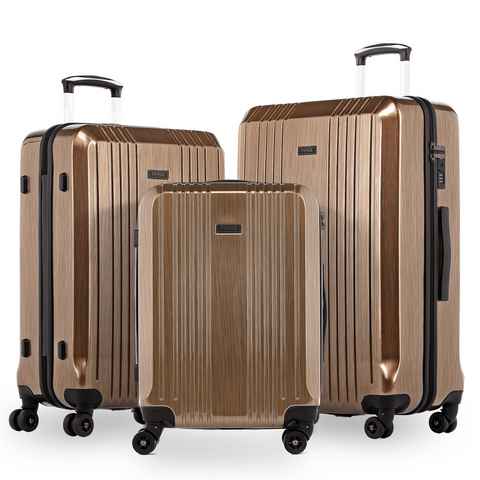 FERGÉ Kofferset 3 teilig Hartschale Cannes, Trolley 3er Koffer Set, Premium Reisekoffer 4 Doppelrollen TSA-Schloss