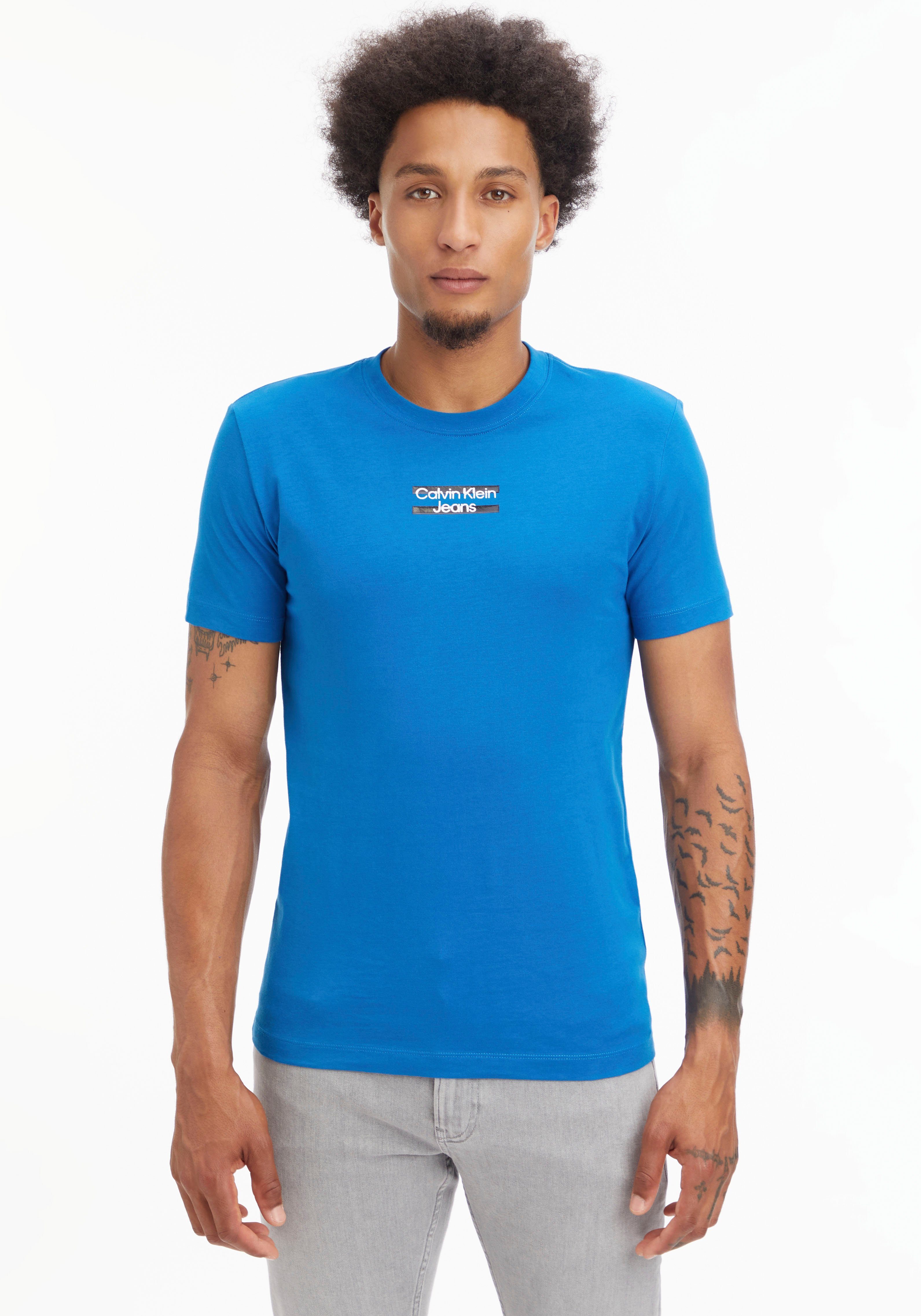 Calvin Klein Calvin Tarps mit Jeans Klein Blue Kurzarmshirt Logoprint