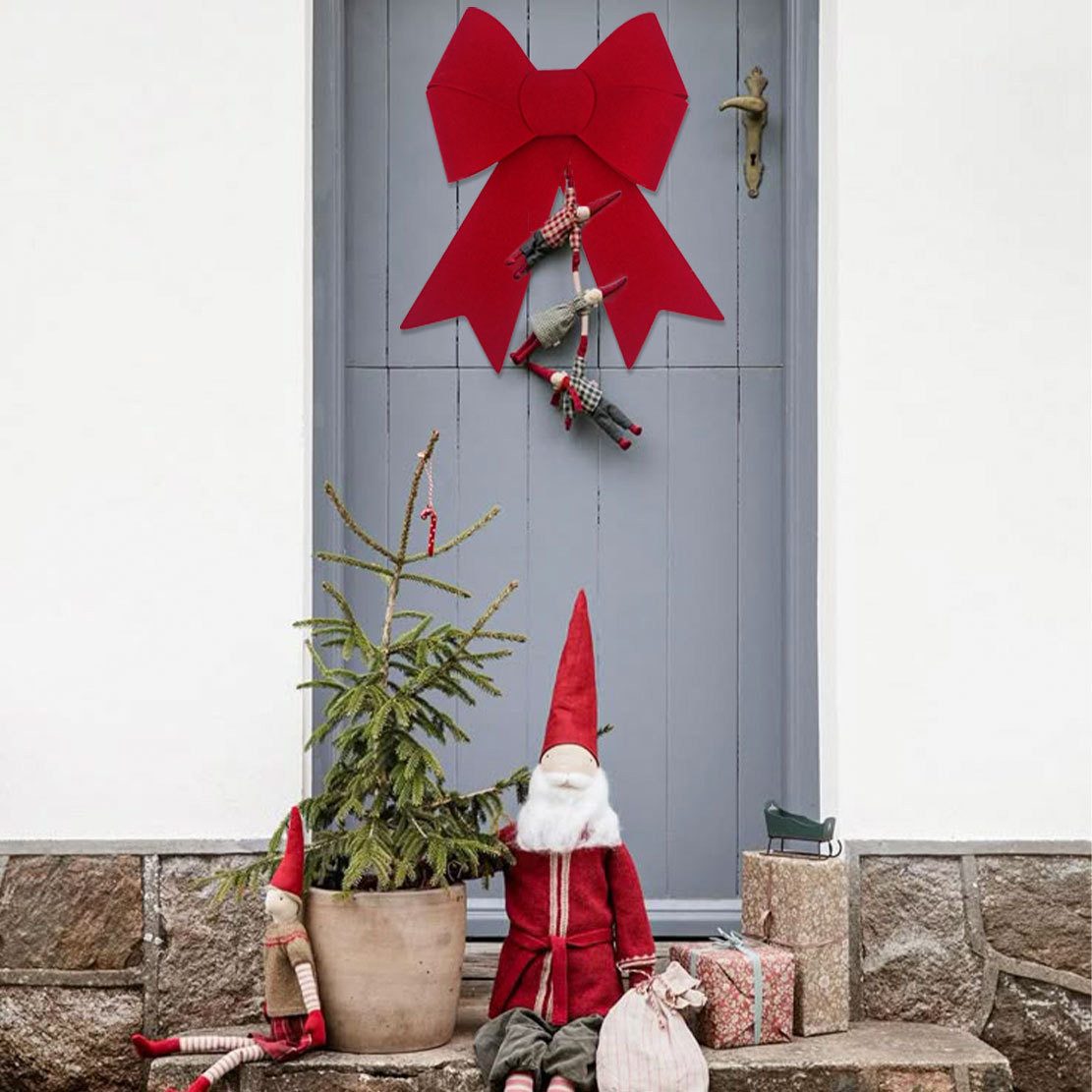 Bomiclss Weihnachtsbaumschleife 5er-Set Weihnachtsbaum-Schleifen, glänzende Weihnachtsbaum-Schleifen Dekoration