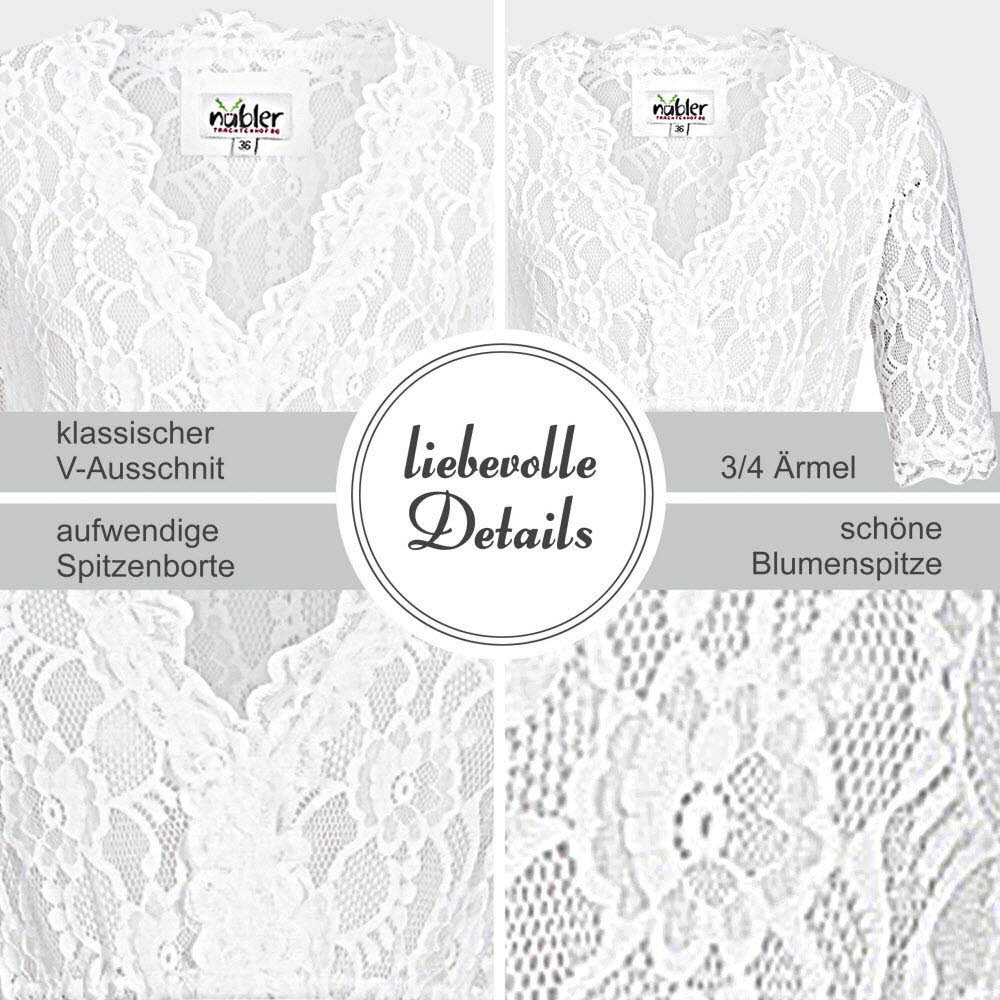 Nübler Dirndlbluse Dirndlbluse 3/4 Arm Laura in Weiß von Nübler günstig online kaufen