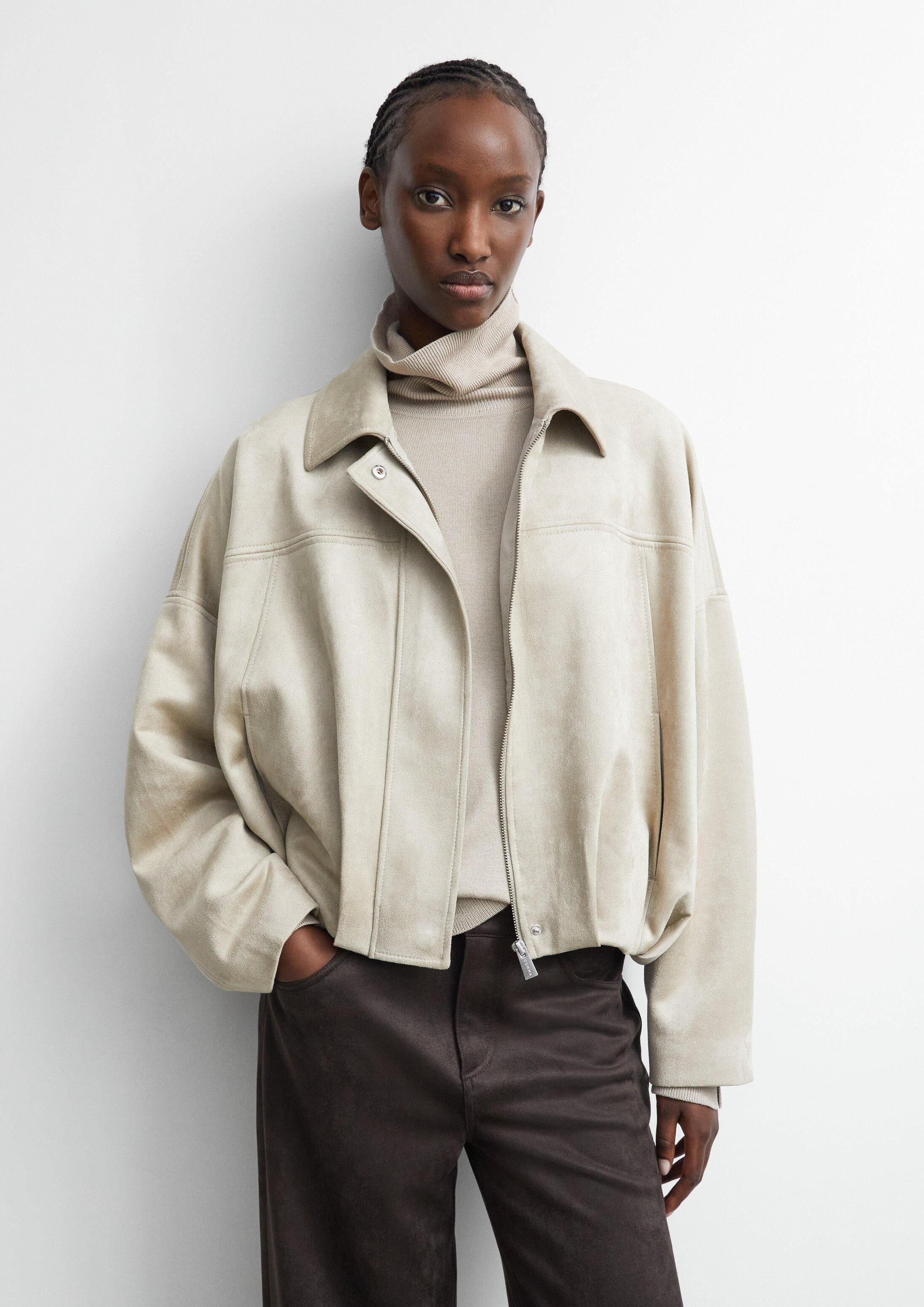 comma Funktionsjacke Indoor-Jacke Fake-Velours-Blouson