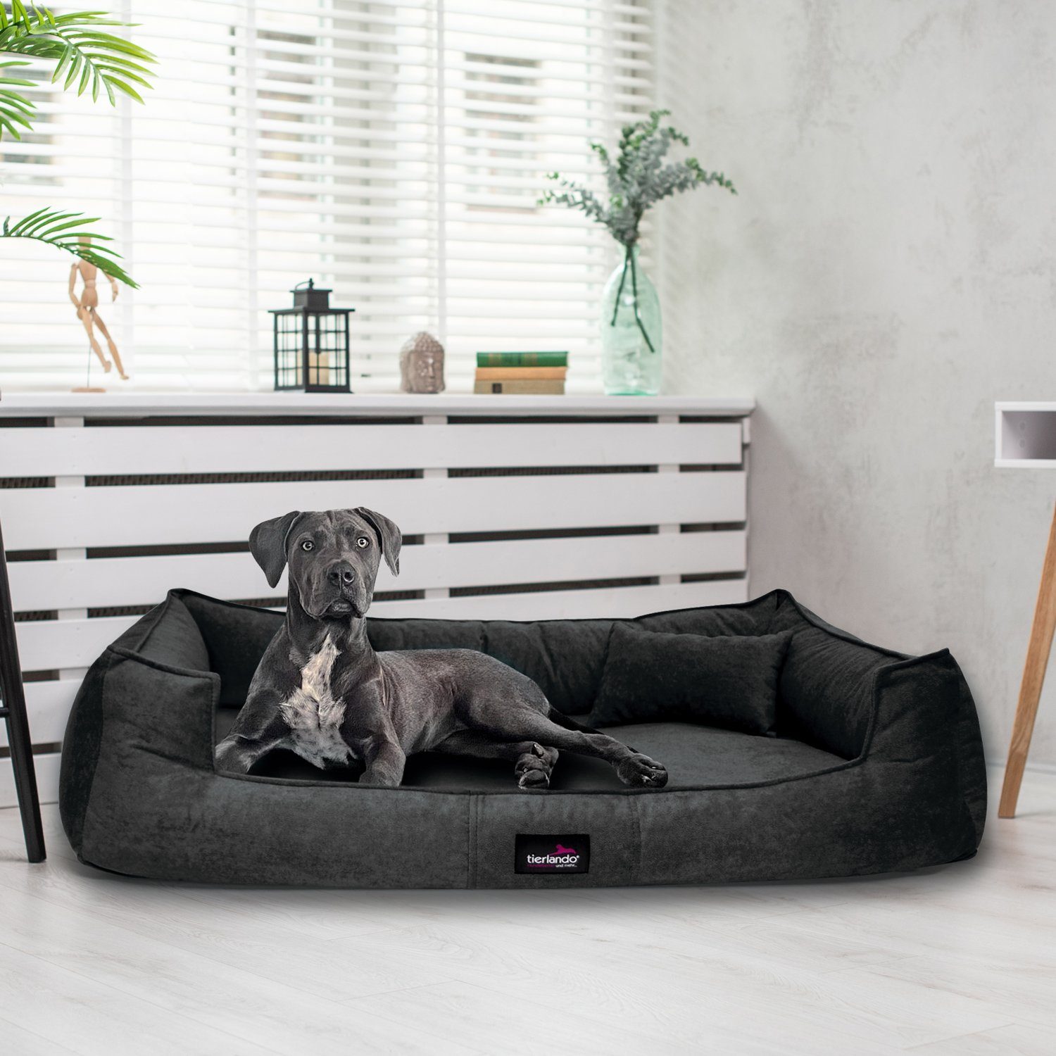 tierlando® Tierbett Orthopädisches Hundebett BRUCE VELOURS Waschbar Große H günstig online kaufen