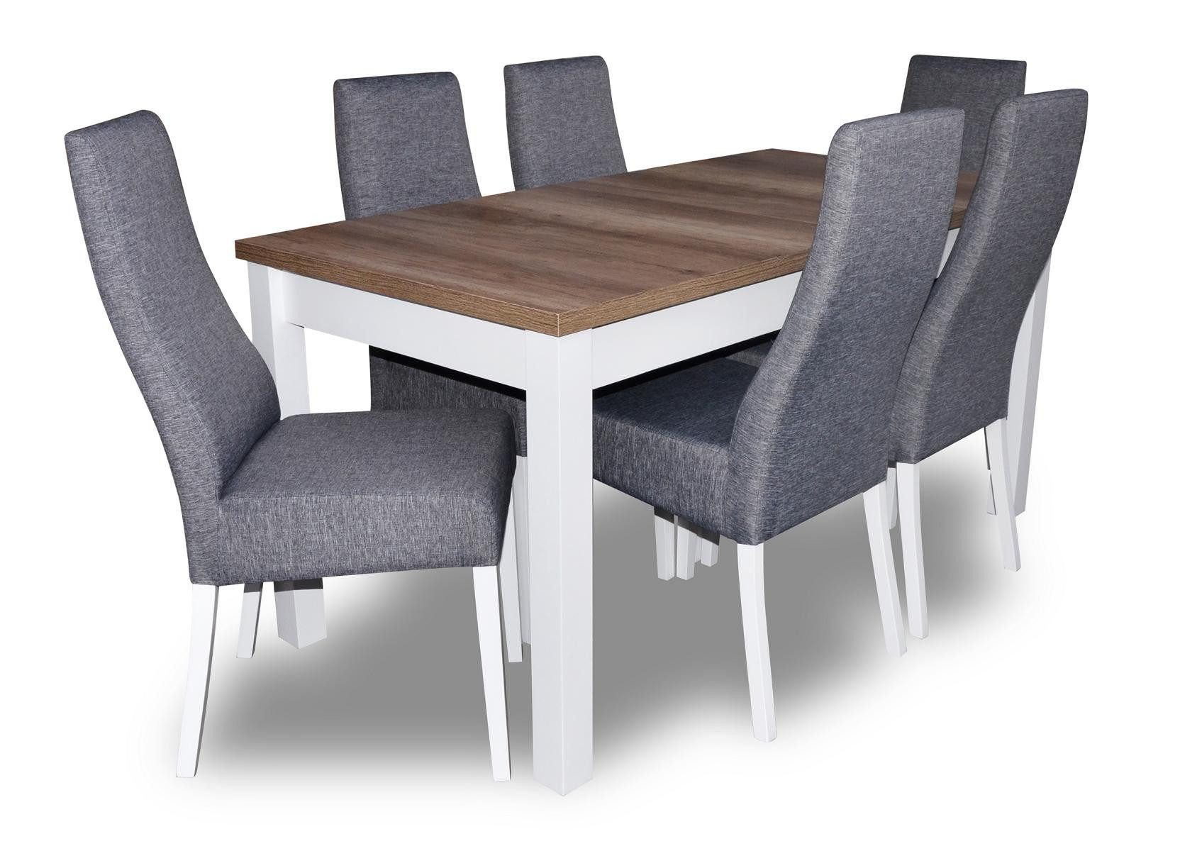 Essgruppe Esstisch mit Stühlen in modernem Design aus Holz