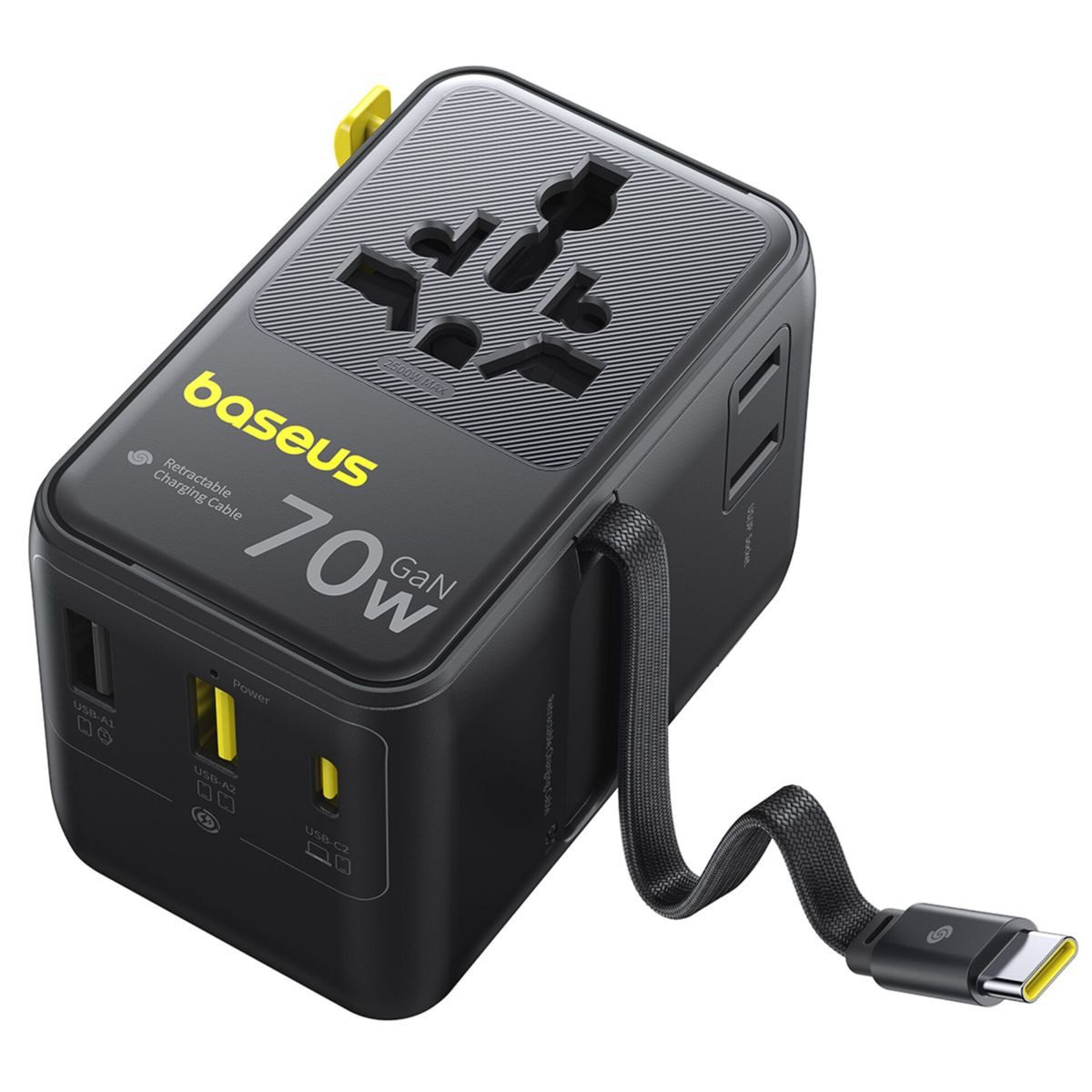 Baseus EnerCore CG11 Charger Retractable 2AC+2U + 70W USB-Ladegerät