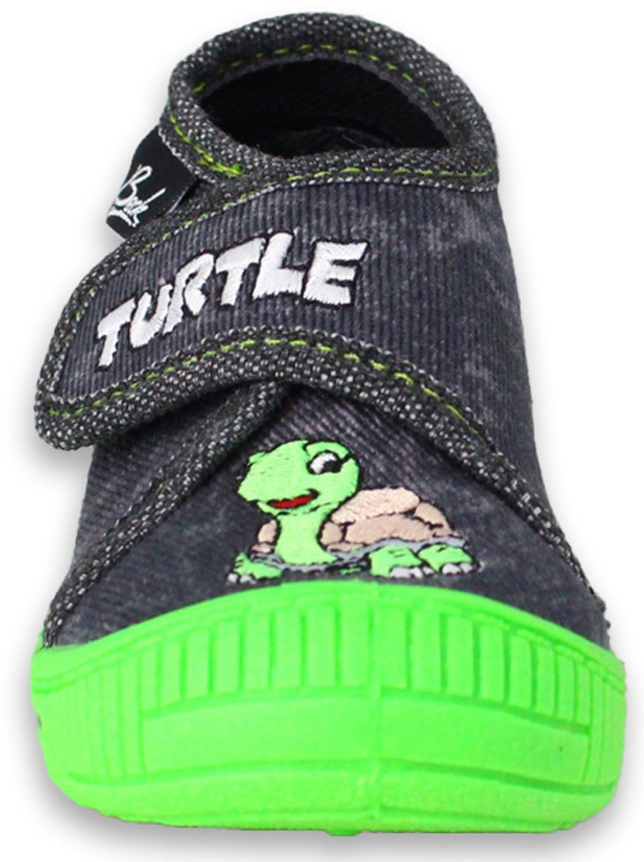 Beck Kleinkind Hausschuh Turtle Hausschuh (Leder-Decksohle, atmungsaktive Materialien) mit Klettverschluß, rutschfeste Laufsohle