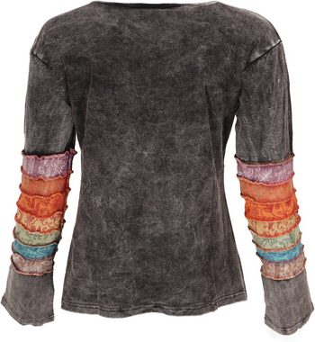 Guru-Shop Longsleeve Goa Langarmshirt Stonewash alternative Bekleidung