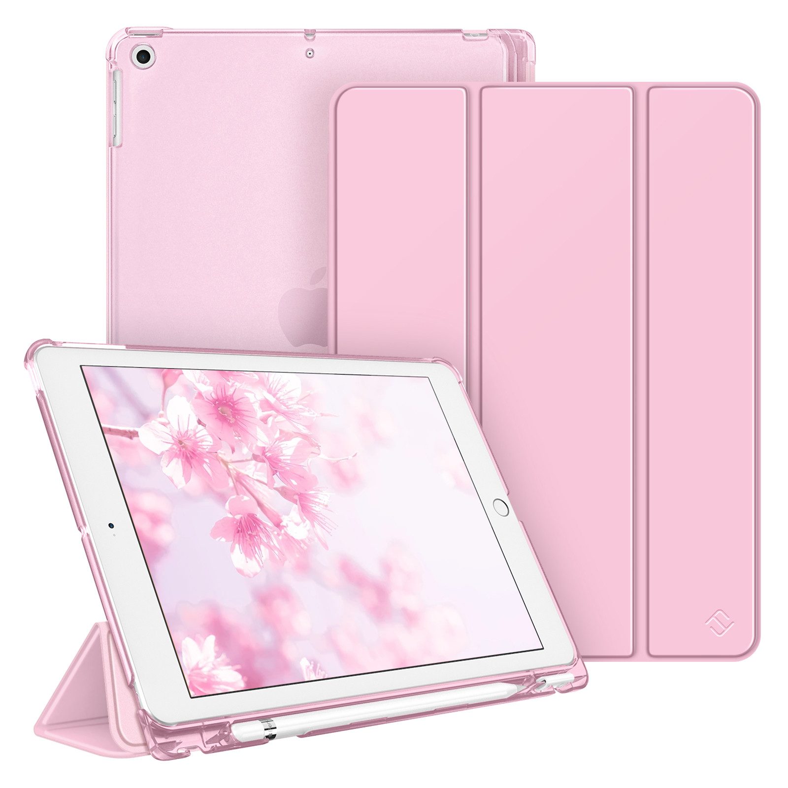 Fintie Tablet-Hülle für iPad 9. Gen 2021/8. Gen 2020/7. Gen 2019 10.2 Zoll mit Stifthalter, ultradünne leichte Case mit transparenter Rückseite & Auto Schlaf/Wach