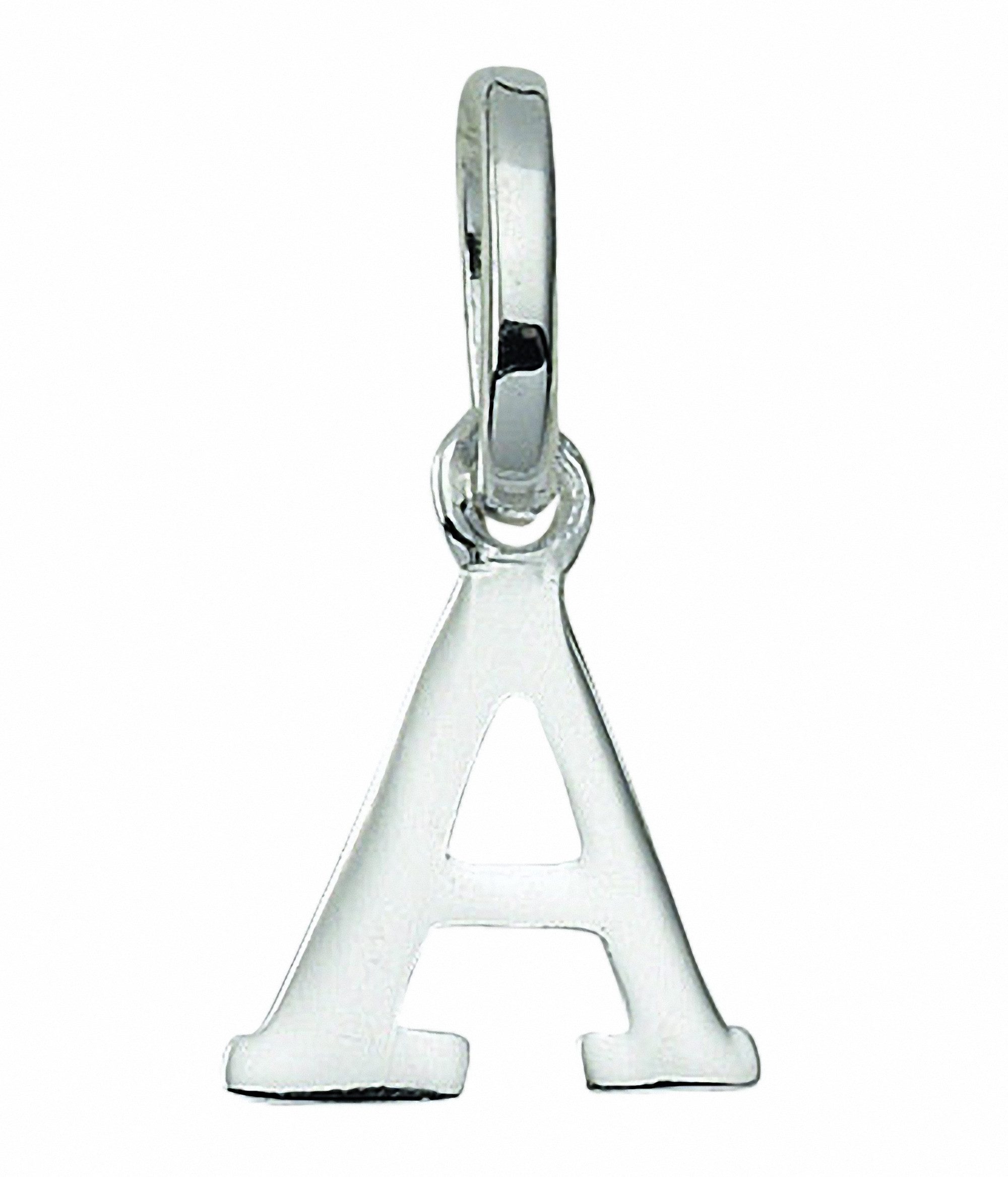 Adelia´s Namenskette Halskette - Namenskette mit Buchstabenanhänger A aus 925 Silber, Schmuckset mit bis 45 cm stufenlos verstellbarer 925 Silber Halskette