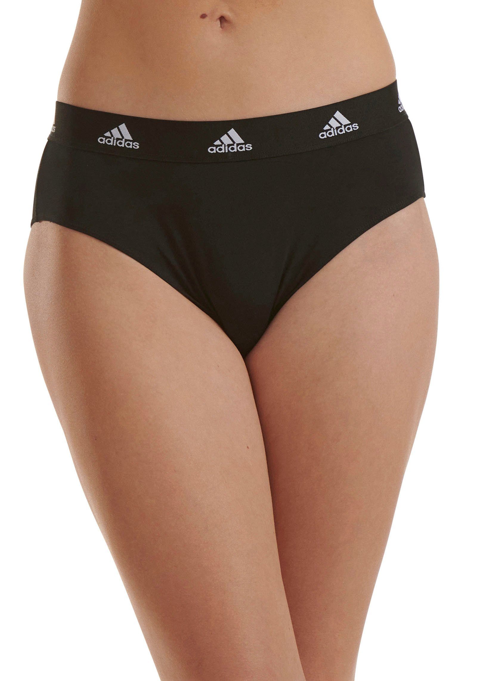 adidas Sportswear Bikinislip schwarz-weiß Logo-Schriftzug mit (2er-Pack) Bikini im Gummibund