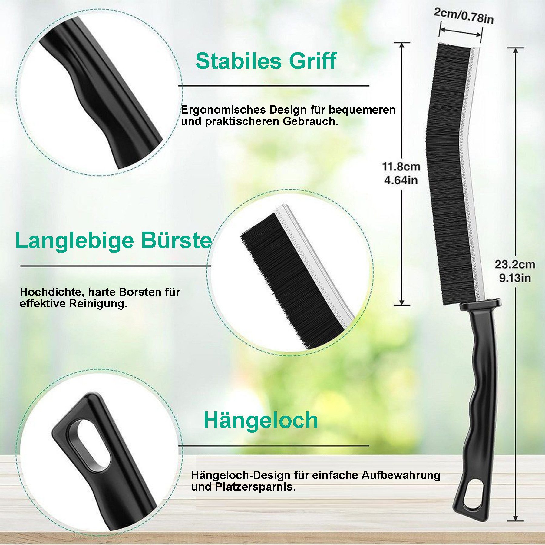 Keyura Reinigungsbürste 10 Stück Hartborsten Eckenreinigungsbürste, Fugenbürste, Fliesen, Jalousien, Plissees, Schallplatten, Schuhe, (Spaltreinigungsbürste, Fugenreinigungsbürste, Reinigungsbürste, Fugenreinigungsbürste Ecken Mehrzweck Cleaning Brush), für Fliesen, Badezimmer, Küche, Automörtel