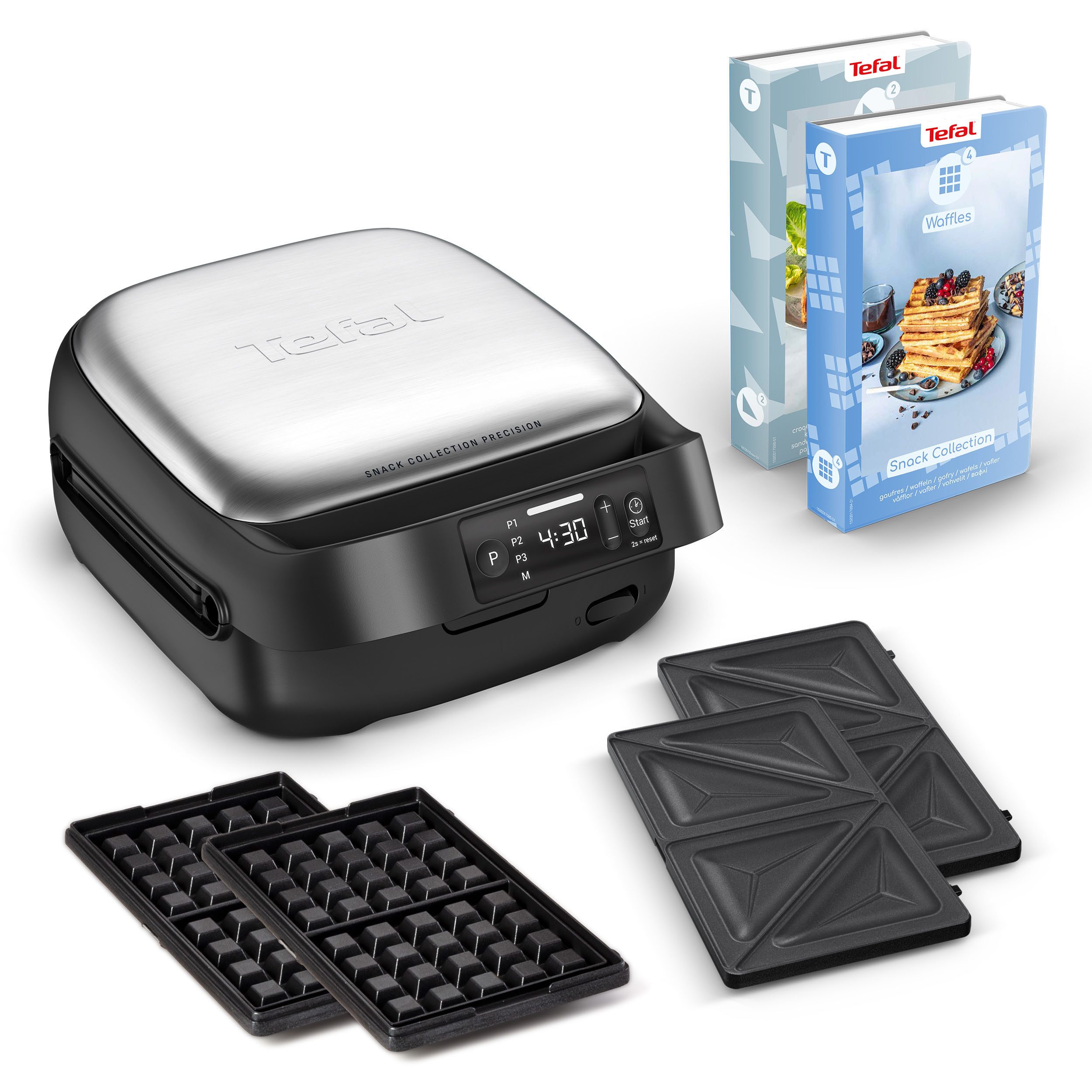 Tefal 2-in-1-Sandwichmaker Snack Collection Precision, Sandwiches & Waffeln, 3 Programme, digitaler Bildschirm, Timer