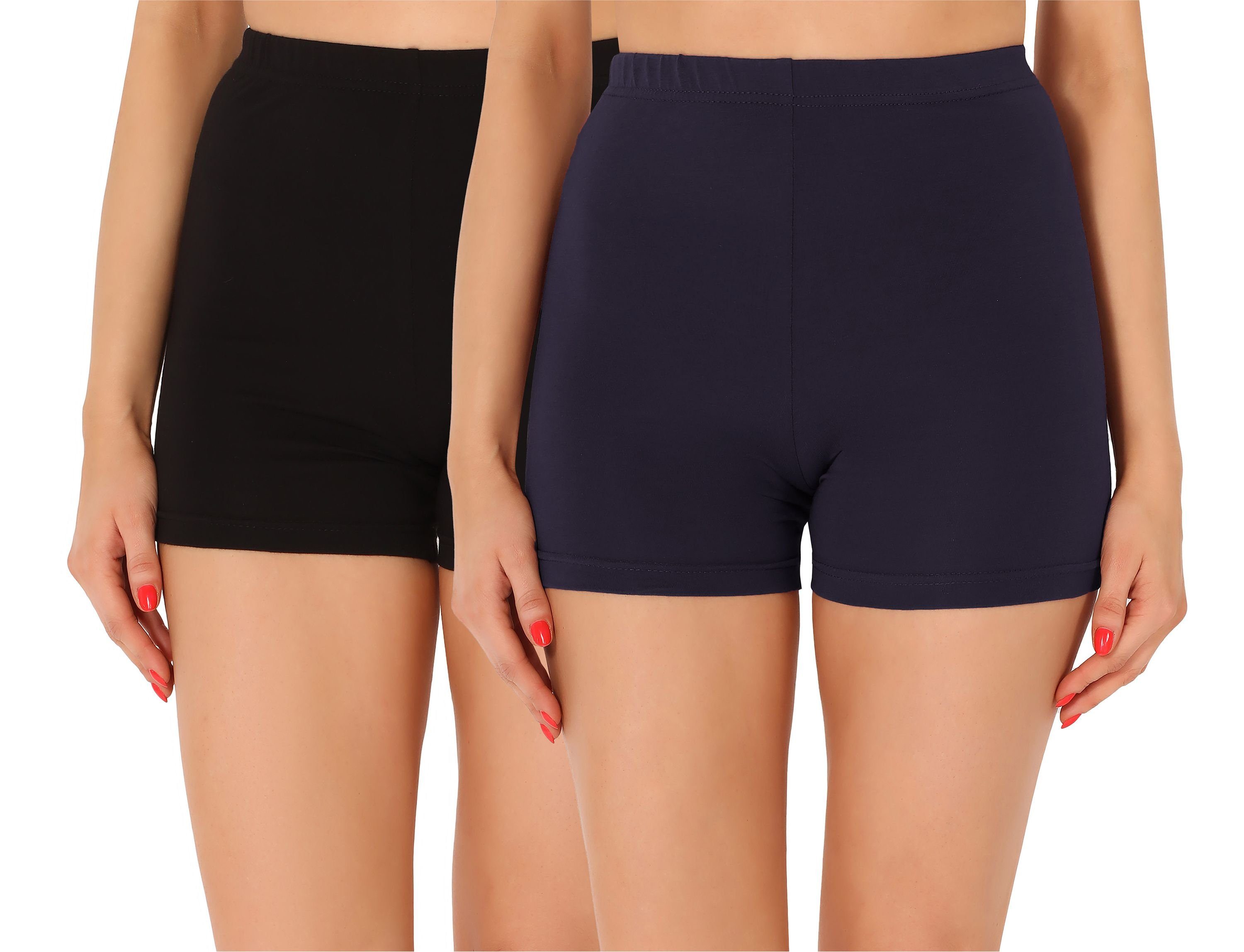 Leggings Damen Shorts Radlerhose Unterhose kurze Hose Boxer 2Pack MS10-358