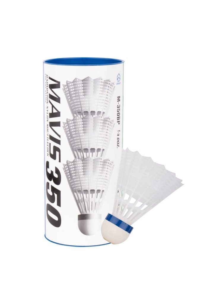 Yonex Badmintonball Mavis 350 Nylon weiss Dose 3er, Geschwindigkeit: mittel