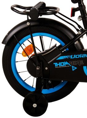 Volare Kinderfahrrad Kinderfahrrad Thombike für Jungen 14 Zoll Kinderrad in Schwarz Blau