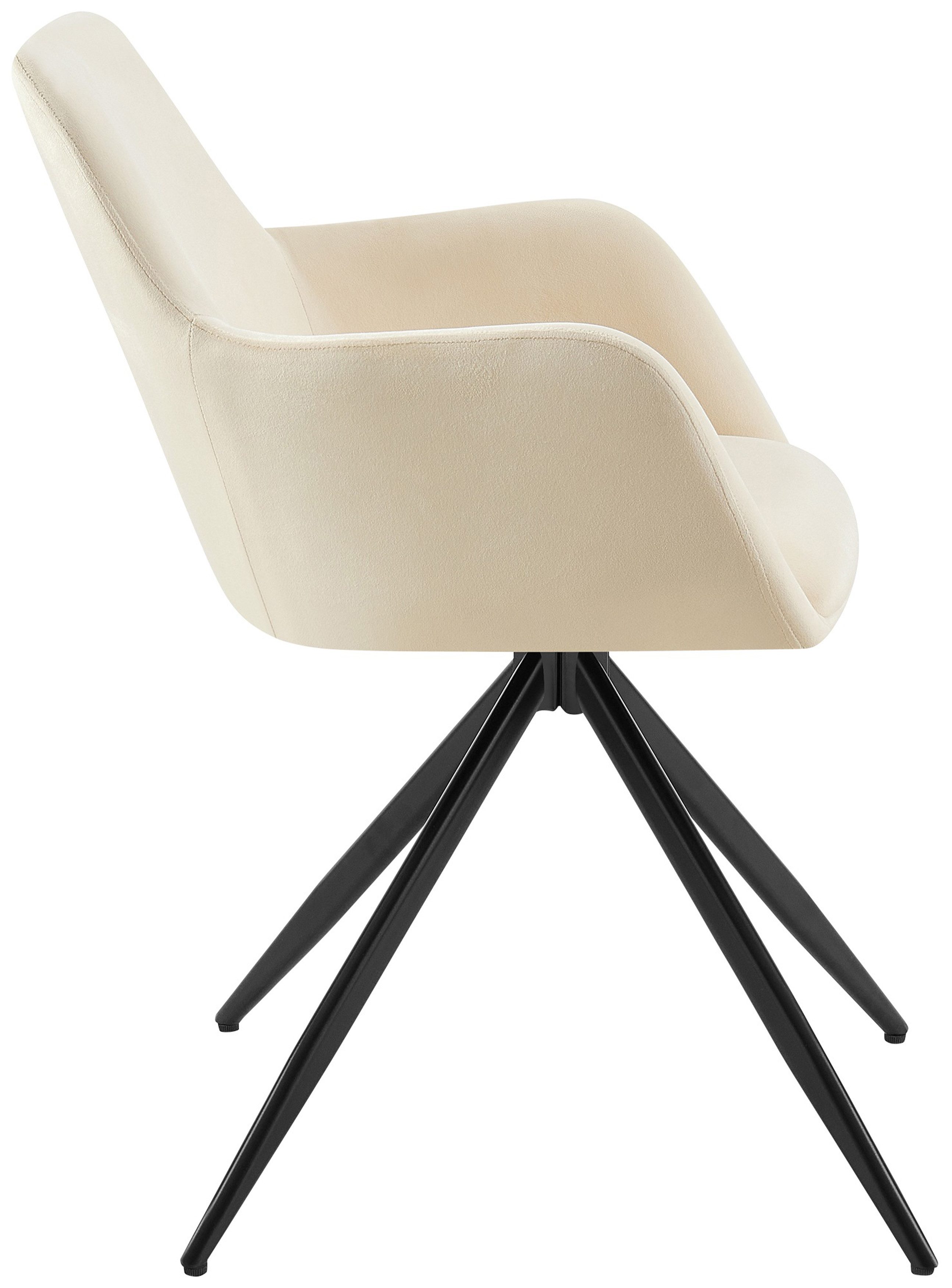 TPFLiving Besucherstuhl 180 Grad Drehfunktion, Stuhl mit bequemer Sitzfläche: Stoff creme