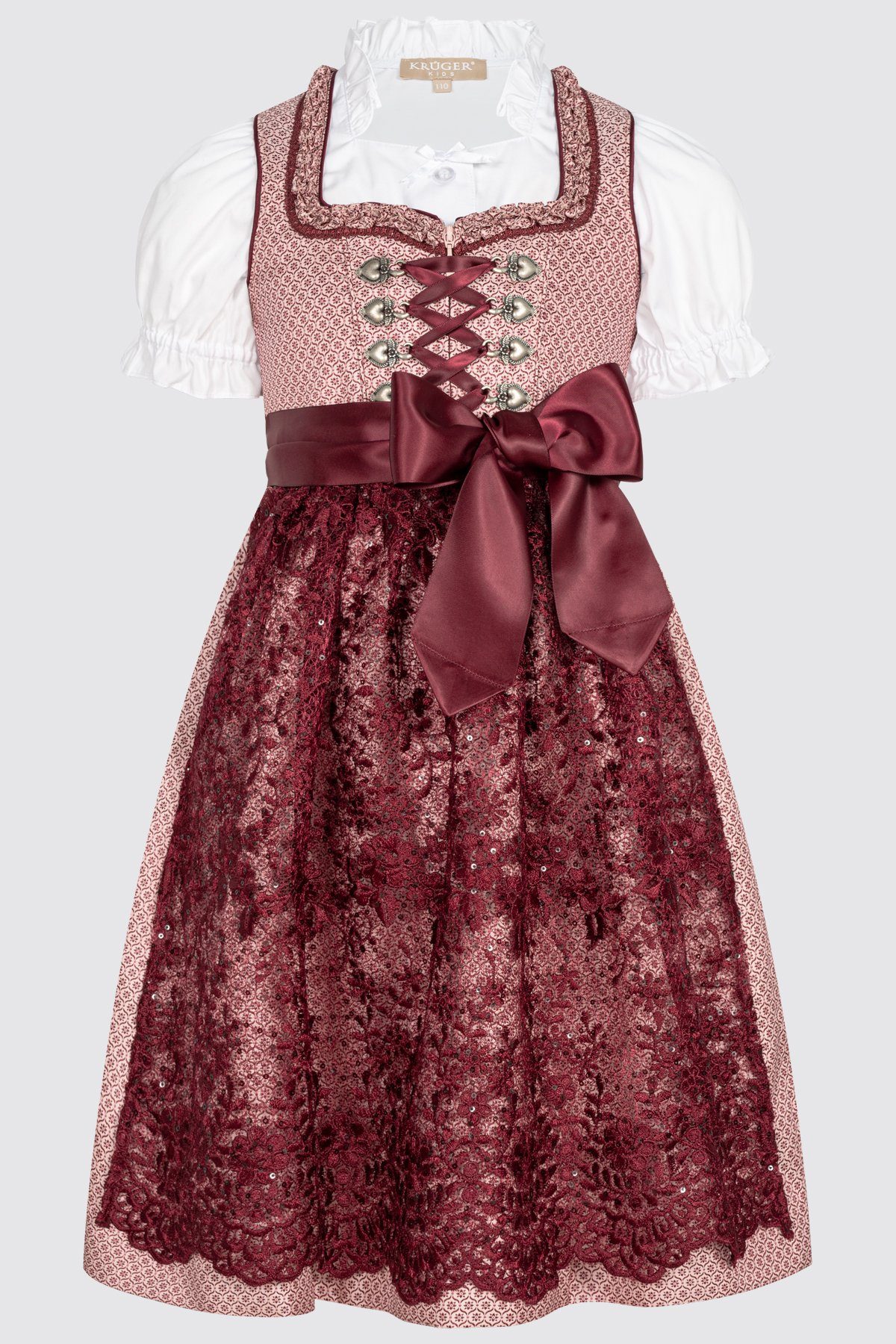 KRÜGER COLLECTION Trachtenhemd Kinderdirndl Marica beere