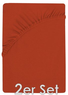 Spannbettlaken Jersey Spannbettlaken, NatureMark, 100% Baumwolle, Gummizug: rundum, (2 Stück), Kinder Spannbetttuch, für Baby-/Kinderbett, 70x140 cm, Rost rot