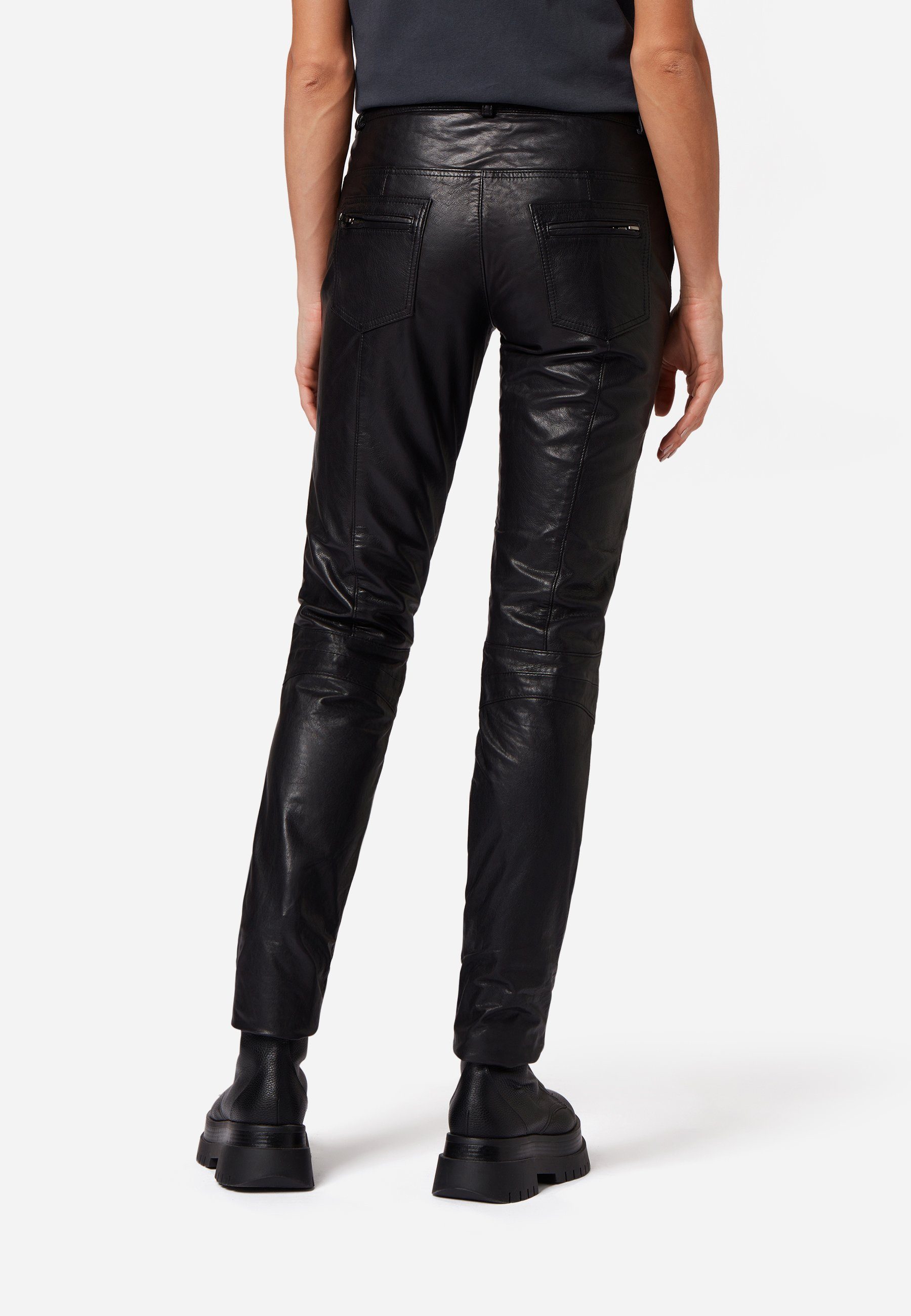 RICANO Lederhose Donna II Lederhose aus Ziegen-Nappa Leder und dezenten Applikationen