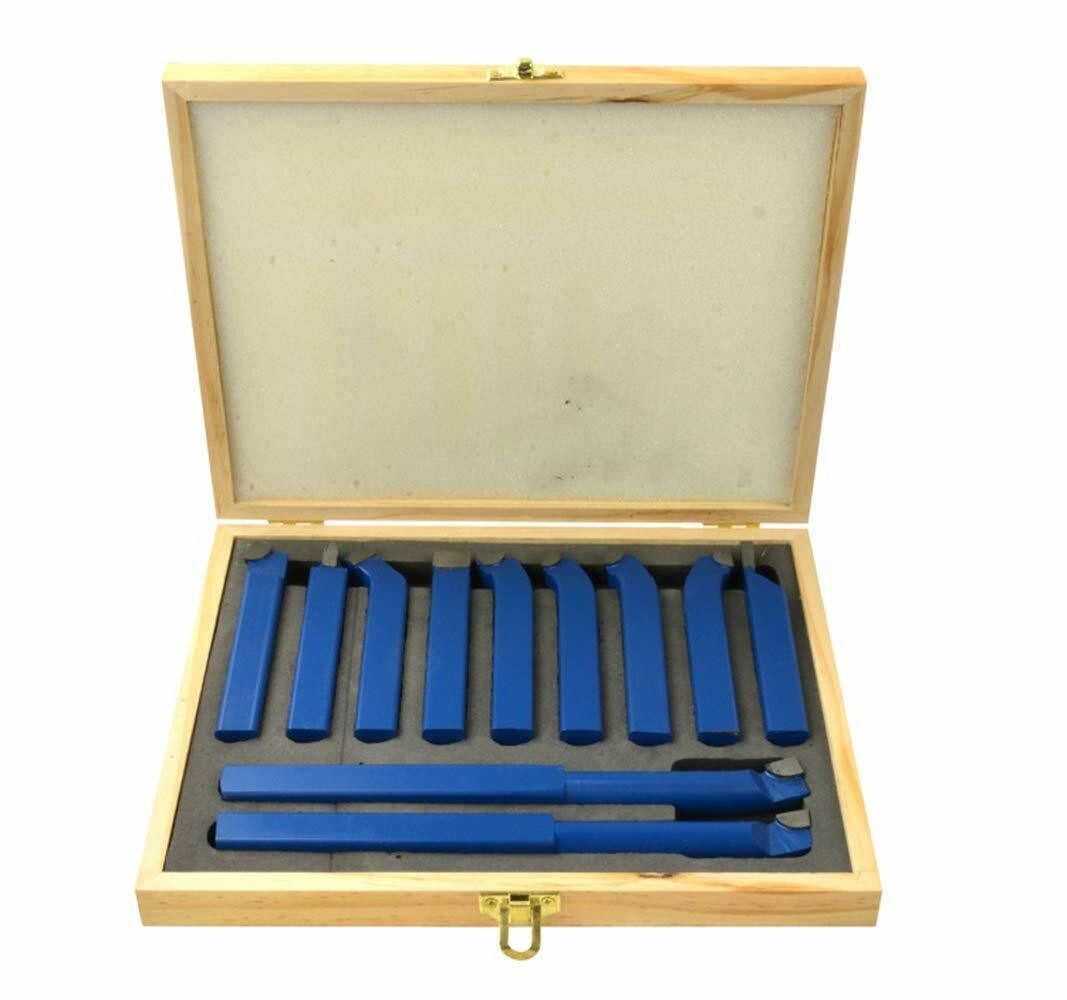GEKO Drehstahl Drehstahl Satz 11-tlg 16x16mm Drehmeißel Set Holzkoffer DIN Normen, (11-tlg)