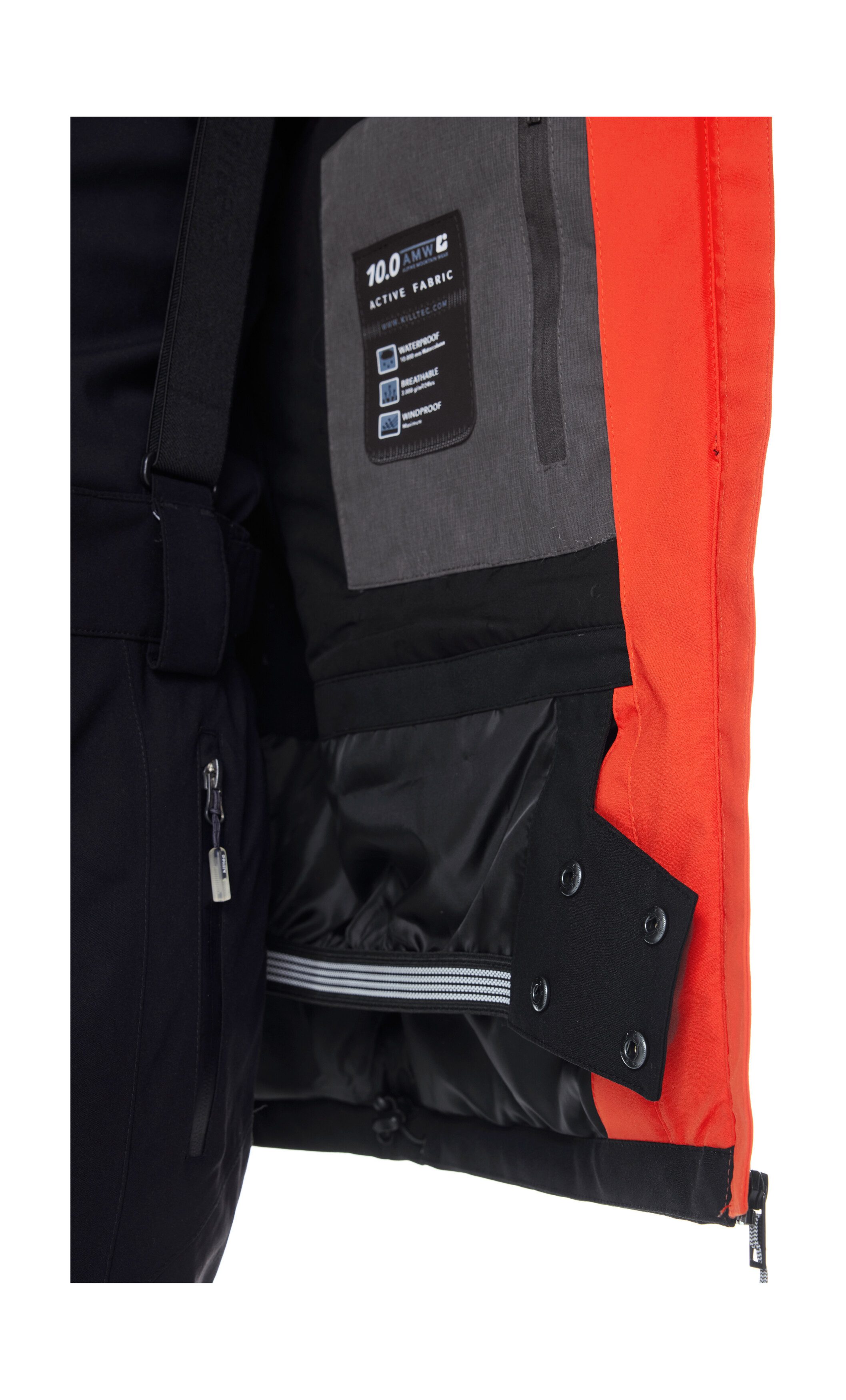 Killtec Skijacke KSW 45 MN SKI JCKT Trendige, wasserdichte Skijacke mit abnehmbarer Kapuze und Schneefang
