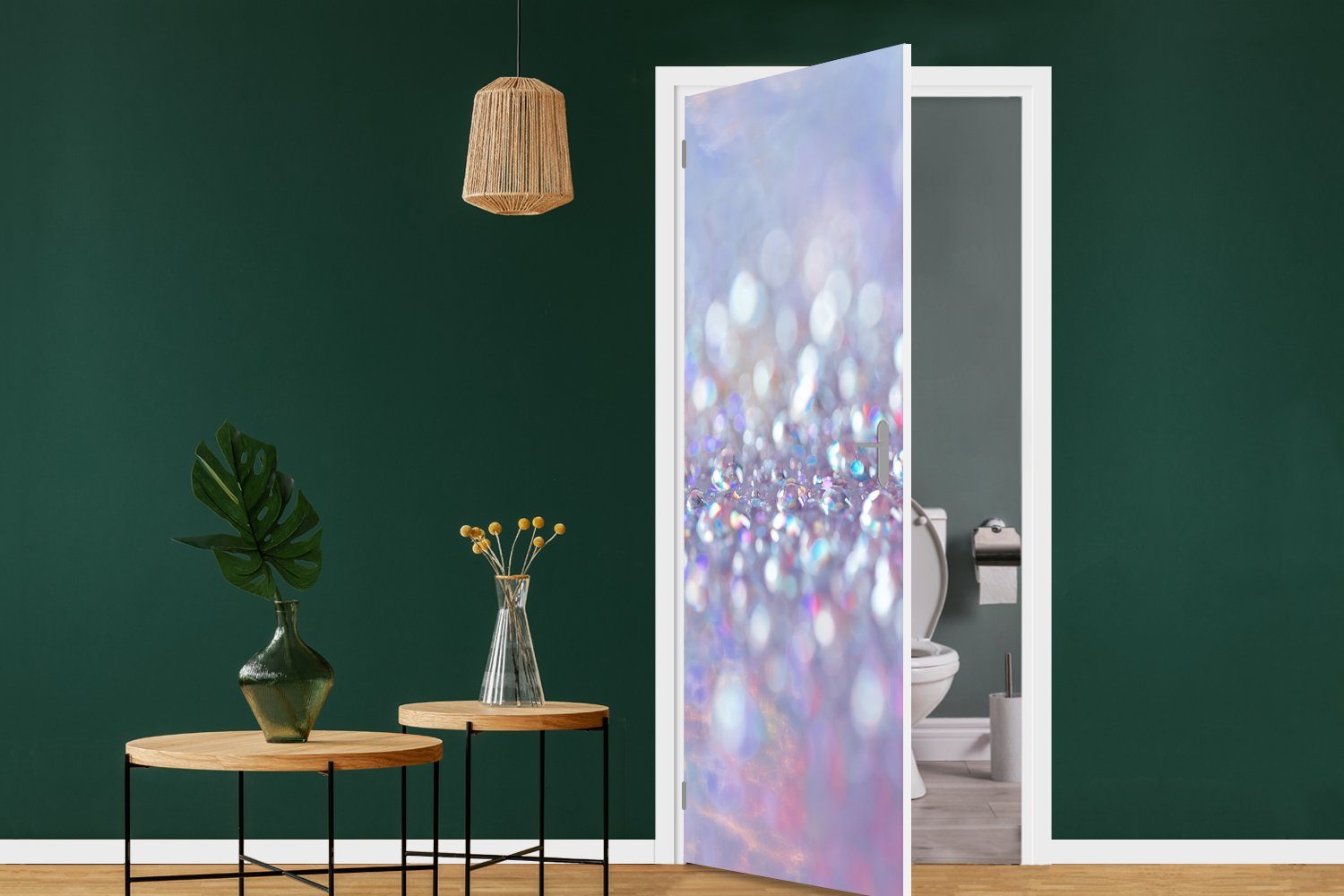 Wasser MuchoWow - - Matt, cm Abstrakt Licht, - Türaufkleber, bedruckt, Gestaltung 75x205 St), Fototapete Türtapete für Tür, (1