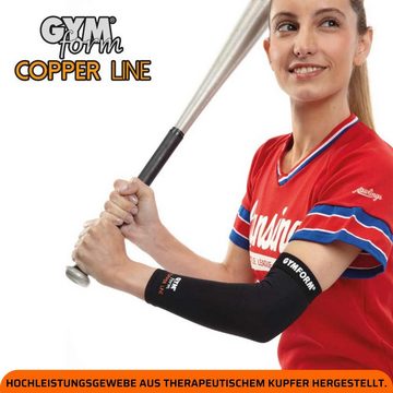 Gymform® Ellenbogenbandage Copper Line - Elbow Sleeve (1-tlg., in 4 Größen - S, M, L, XL), Ellenbogenstütze - Kompressions Bandage aus Kupferfasern, atmungsaktiv