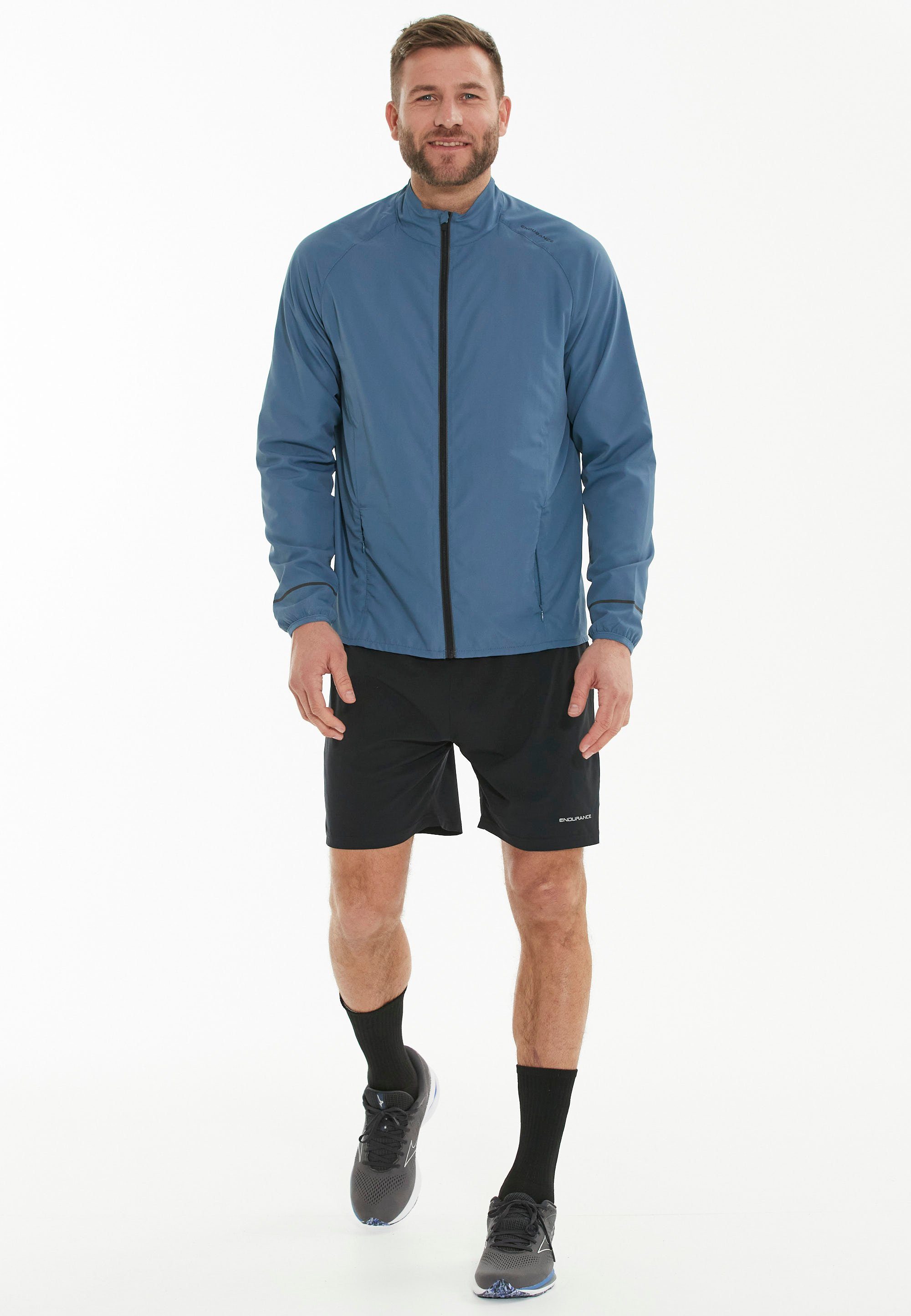 ENDURANCE Laufjacke Lessend mit reflektierenden Elementen blau