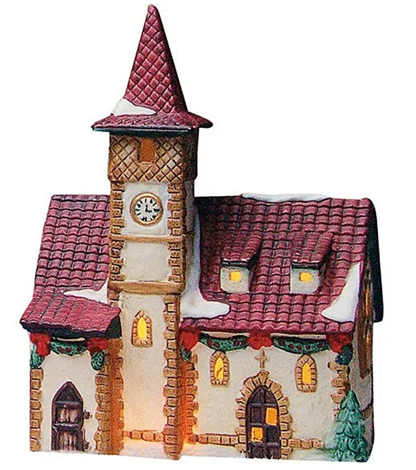 Wurm Dekoobjekt Lichthaus Kirche in Bayern aus Porzellan