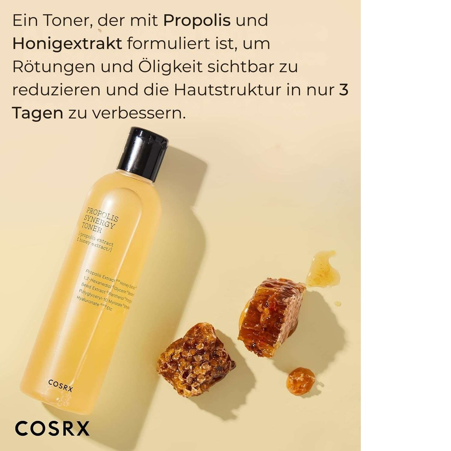 Cosrx Toner Full Fit Propolis Synergy Toner 150 ml – hydratisierendes 72,6 % Propolis-Extrakt & 10 % Honigextrakt, beruhigt empfindliche, Haut, spendet Feuchtigkeit, für strahlenden Glow & glatten Teint
